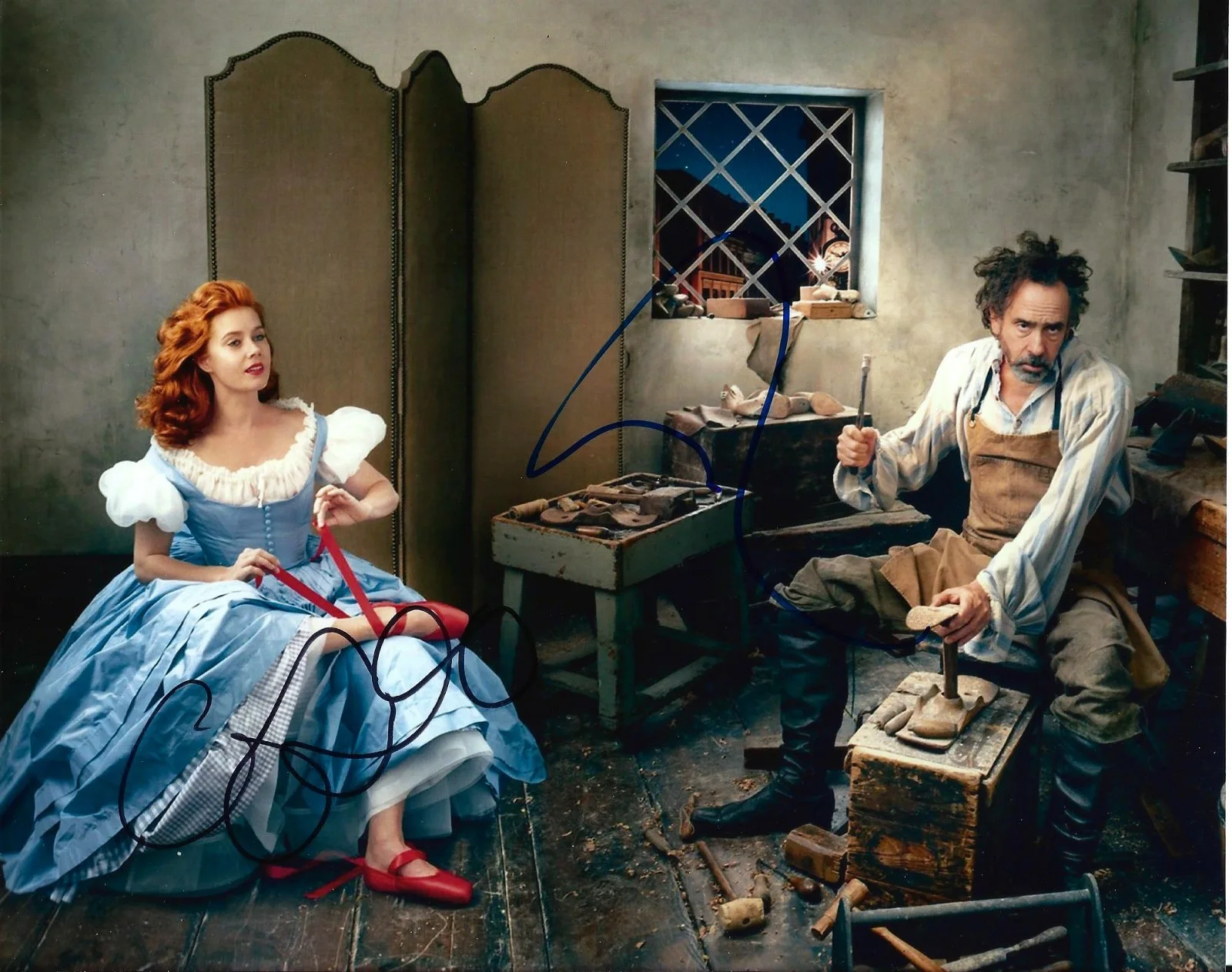 Tim Burton & Amy Adams — Tim Burton & Amy Adams signed 8x10 Photo - Big Eyes, Batman