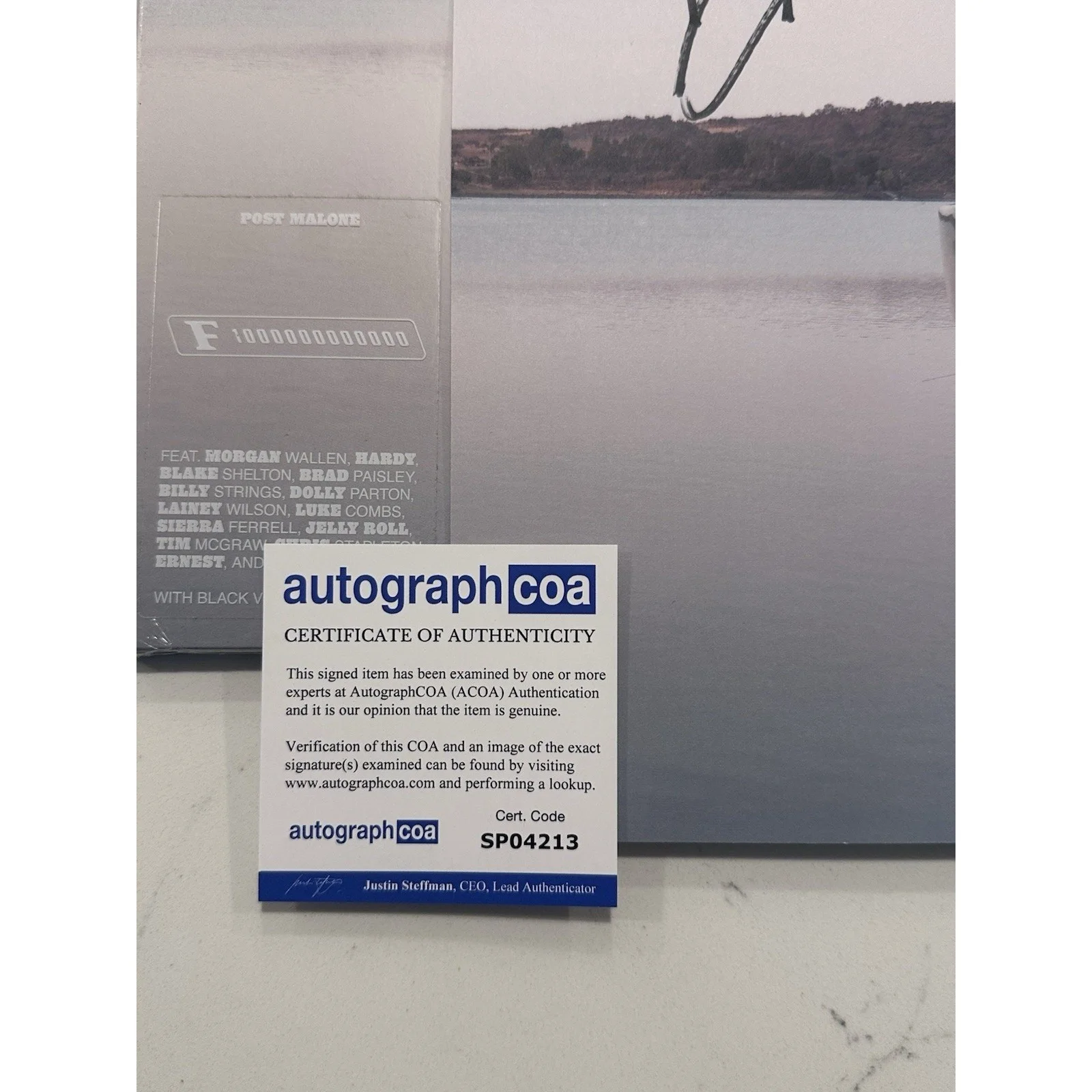 Post Malone SIGNED F-1 Trillion Vinyl With Insert 11"x11" AUTOGRAPHED COA #5, изображение 2