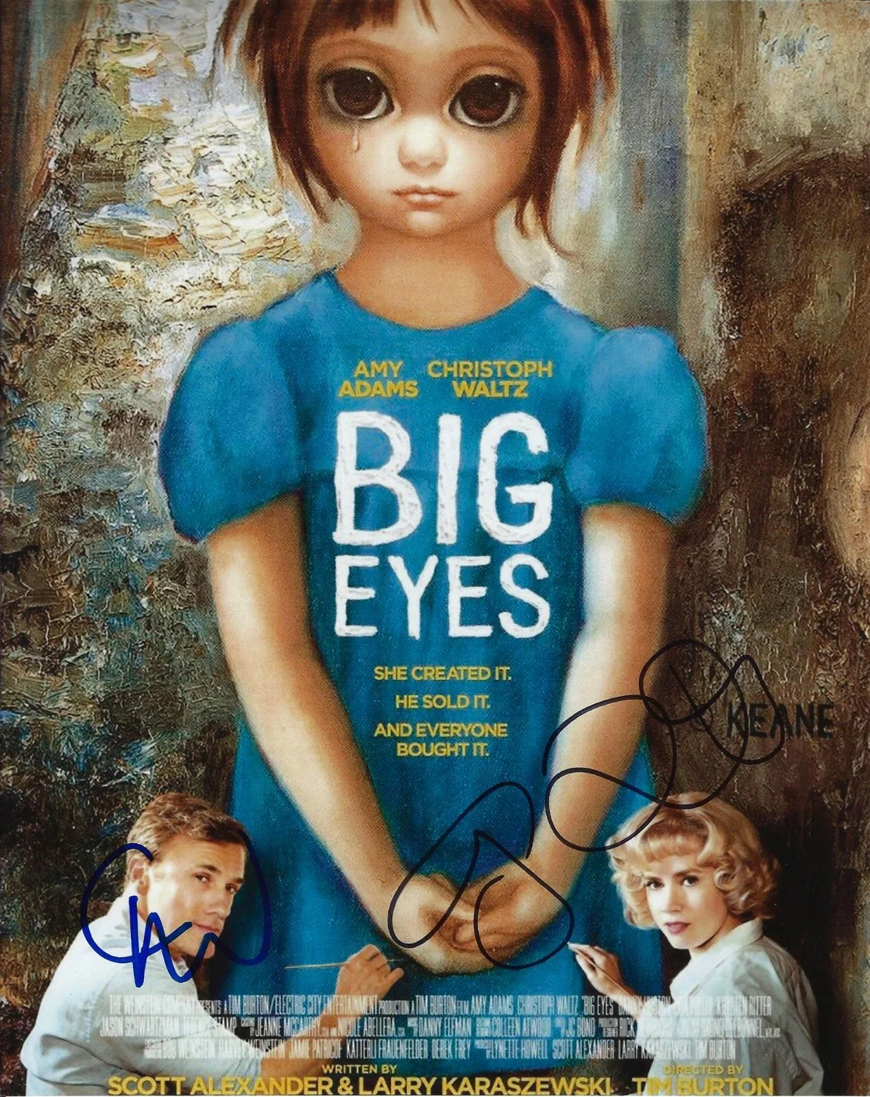 amy adams, christoph waltz — Christoph Waltz & Amy Adams signed Big Eyes 8x10 Photo in person. Proof