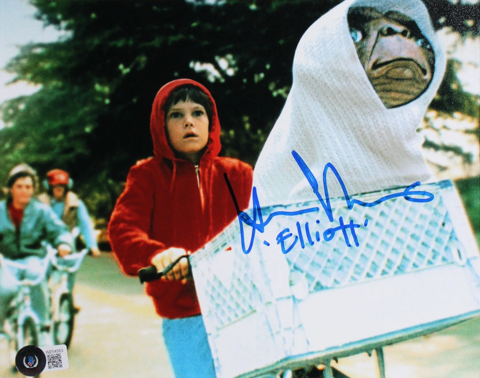 Steven Spielberg, Drew Barrymore, Elliott Thomas, Dee Wallace — E.T. (4) Spielberg, Barrymore, Thomas & Wallace Signed Framed Display BAS, image 4