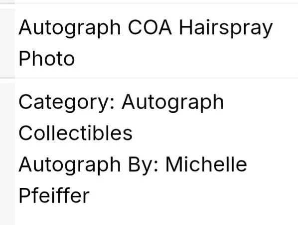 MICHELLE PFEIFFER ORIGINAL AUTOGRAPH ' HAIRSPRAY' 8X12" PERFECT, W/COA PHOTO, изображение 4