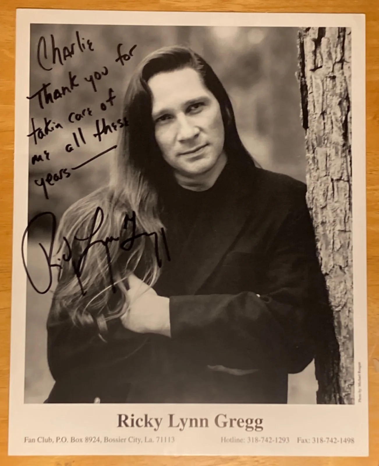 Hand SIGNED Ricky Lynn Gregg 8x10 Fan Club Photo, изображение 2