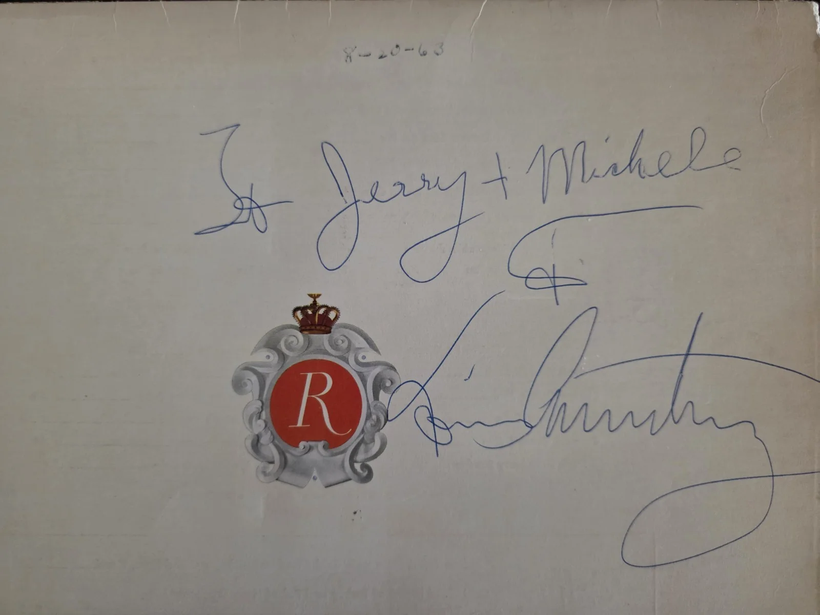 Louis Armstrong Autographed Menu Riviera Las Vegas 1963 Extraordinary Provenance, image 5