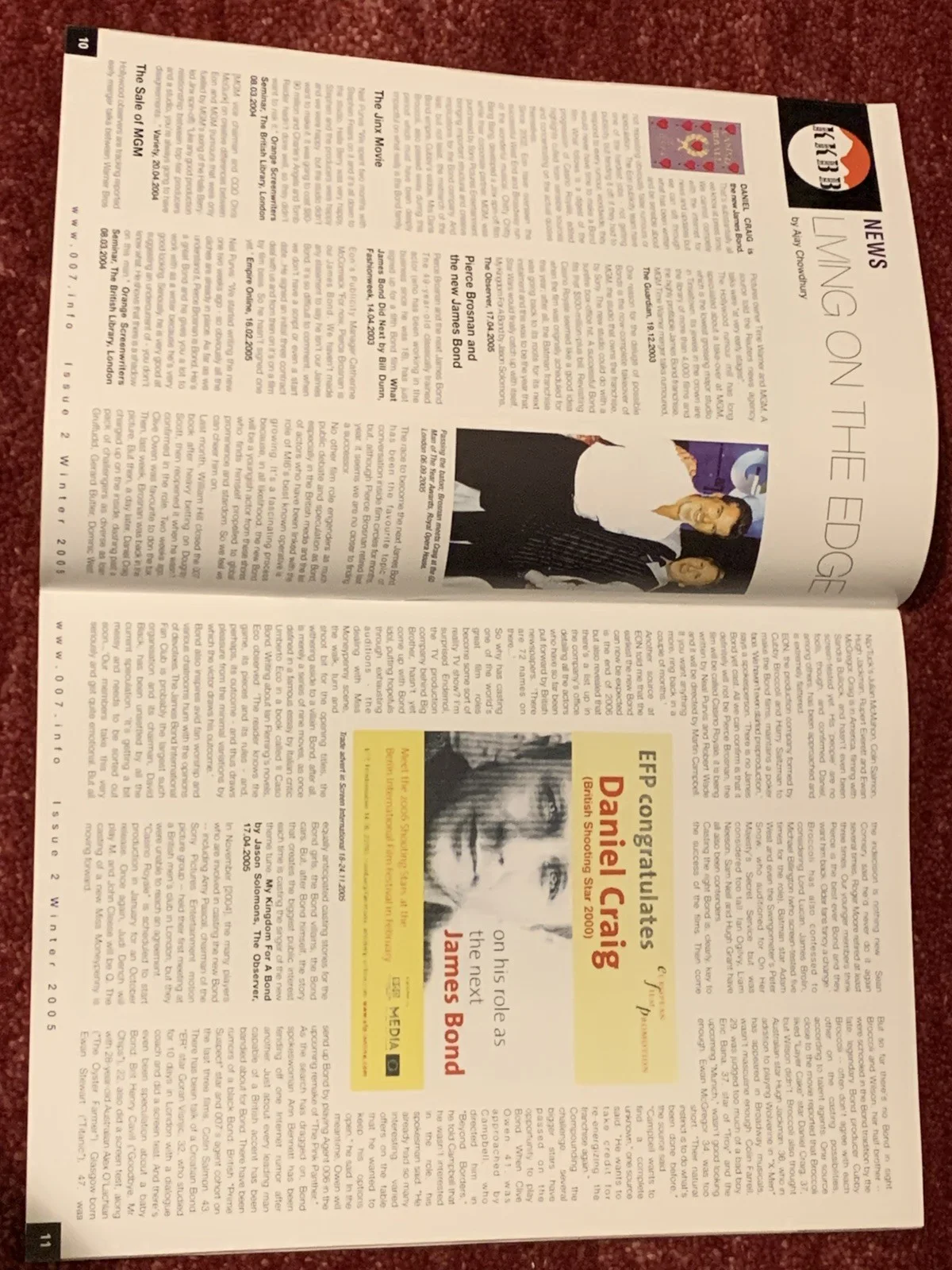 007 James Bond Kiss Kiss Bang Bang Magazine Issue 2 winter 2005, изображение 3