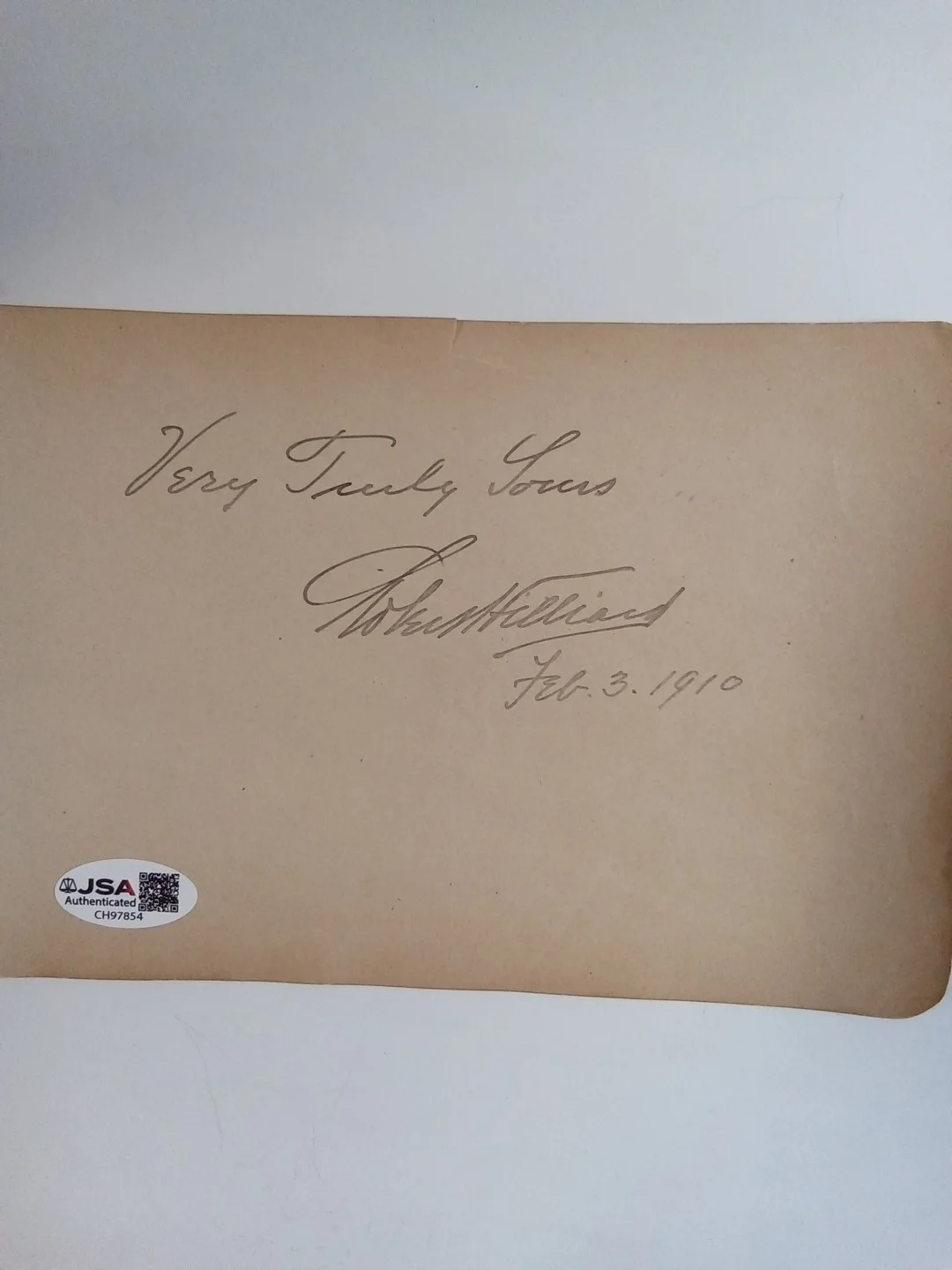 Robert Hilliard Broadway Actor Matinee Idol Signed Album Page Handsome Bob JSA, image 2