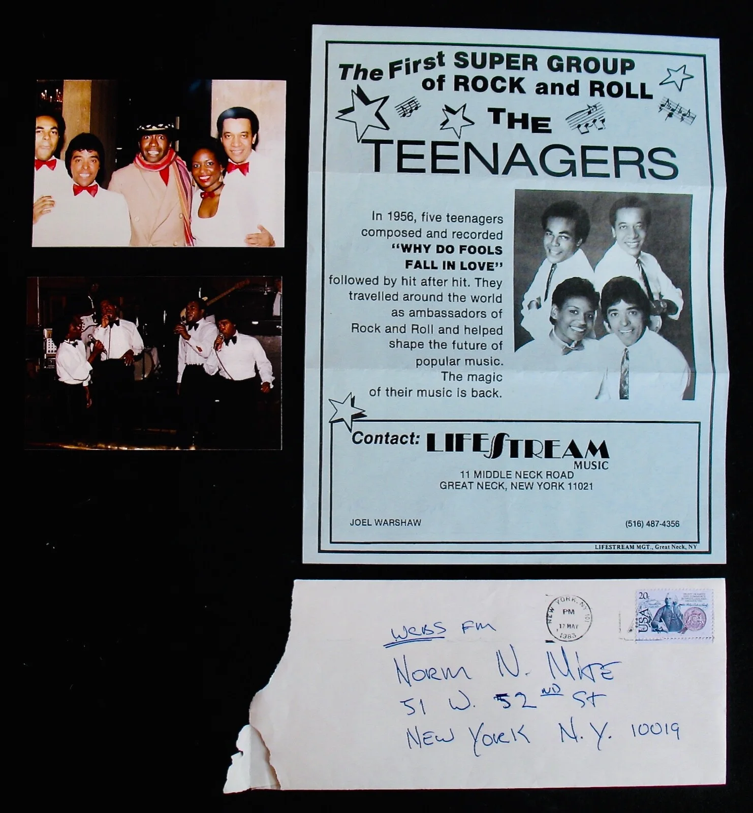 THE TEENAGERS (Frankie Lymon)~Rare Handwritten Letter & Photo Collection w/COA, изображение 2