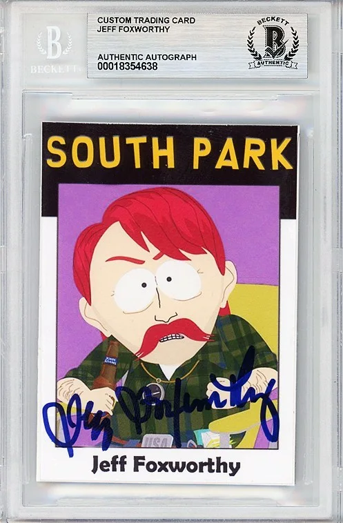 Jeff Foxworthy — SOUTH PARK -JEFF FOXWORTHY- Beckett BAS Signed/Autograph/Auto TV Cartoon Card