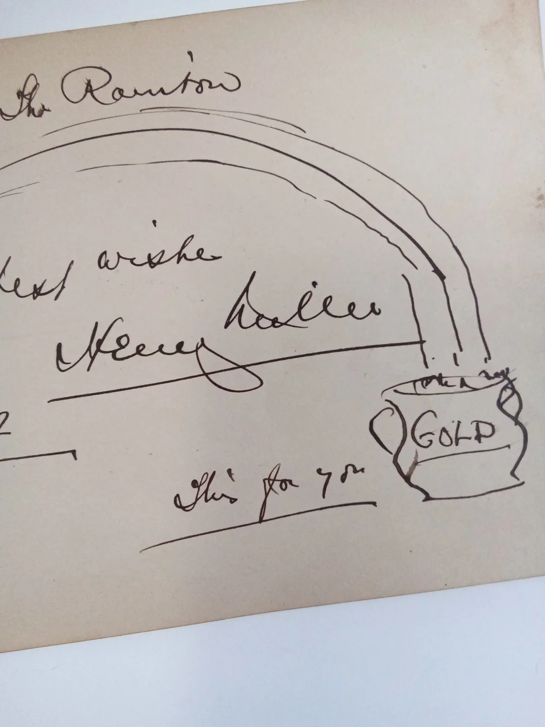 Antique 1912 Henry Miller Signed Album Page Original Rainbow Play Reference JSA, image 4