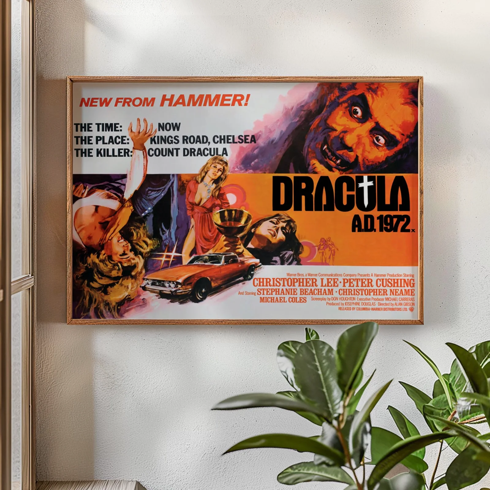 Dracula A.D. 1972 Hammer Horror Film - Restored 40" x 30" UK Quad Poster, изображение 2