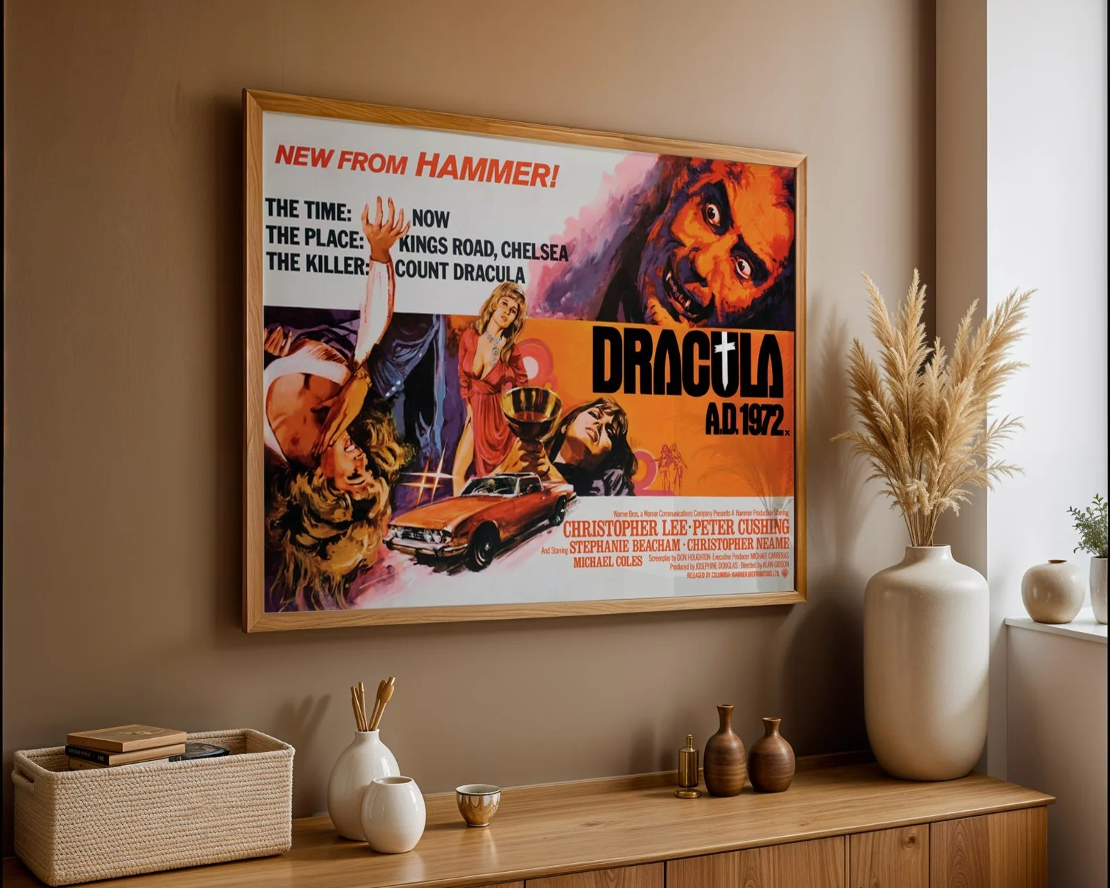 Dracula A.D. 1972 Hammer Horror Film - Restored 40" x 30" UK Quad Poster, изображение 3