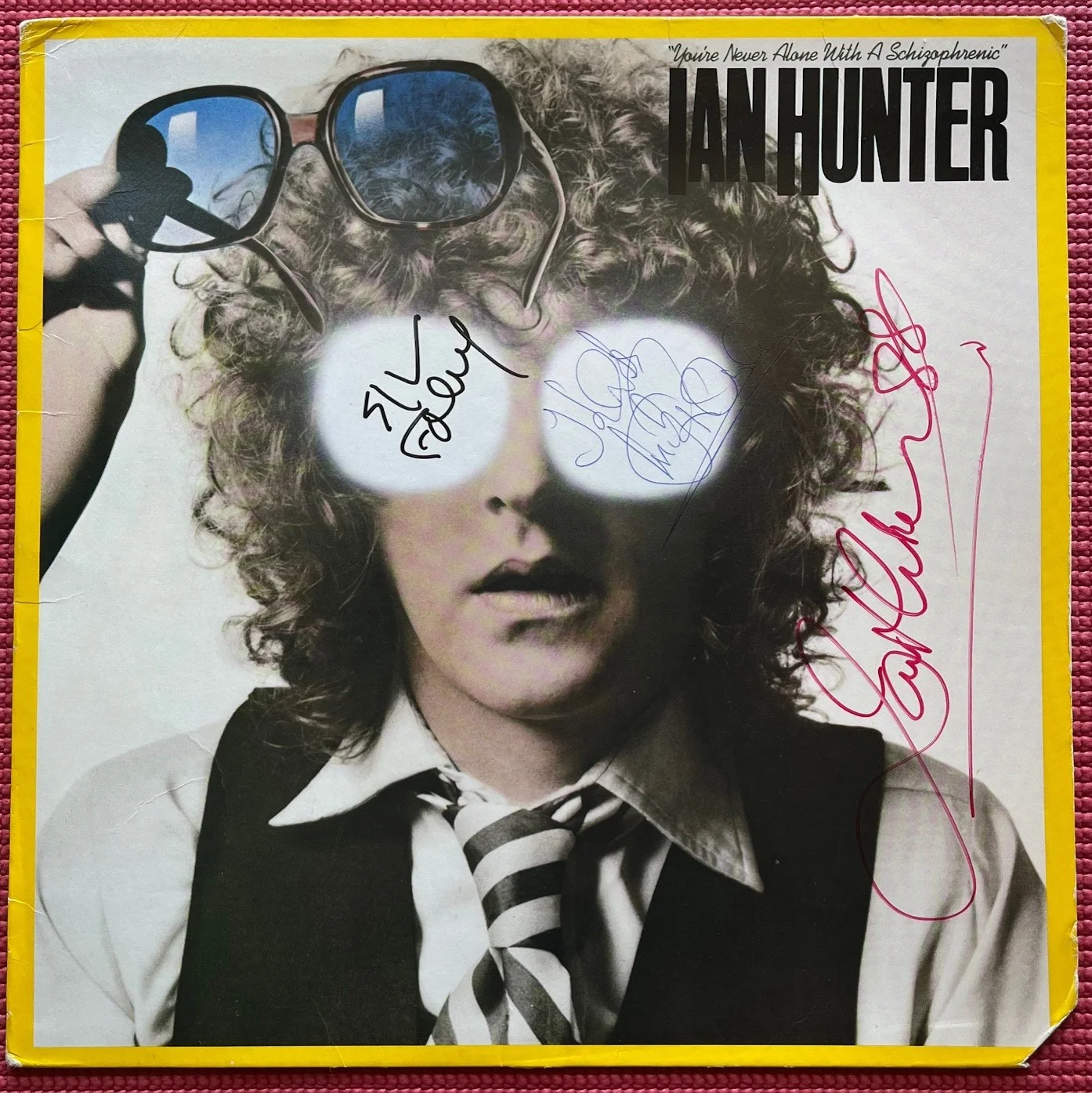 REAL signed IAN HUNTER & MICK RONSON autograph "SCHIZOPHRENIC" album BOWIE MOTT, изображение 2
