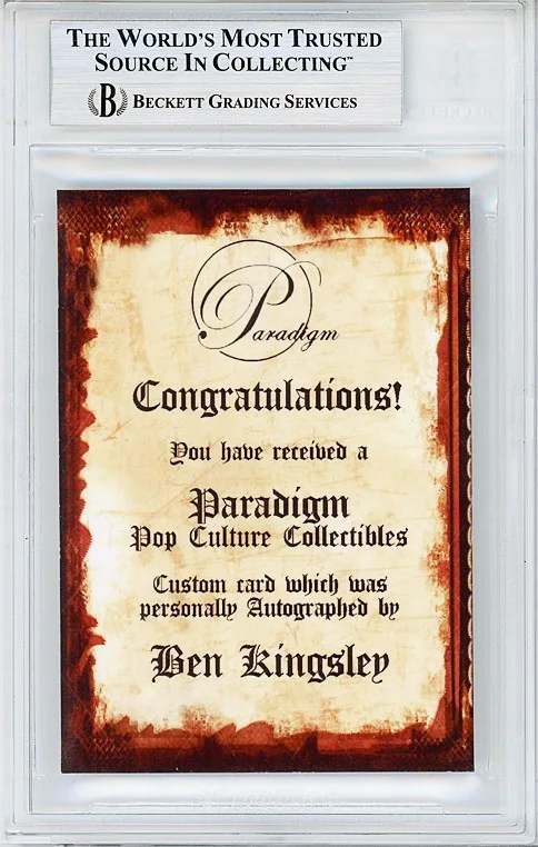 Ben Kingsley — THE SOPRANOS -BEN KINGSLEY- Beckett BAS Signed/Autograph/Auto TV Trading Card, изображение 2