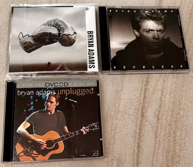 3 LOT CD Bryan Adams "Roll With the Punches" SIGNED Insert & CD Sealed, Reckless, image 2