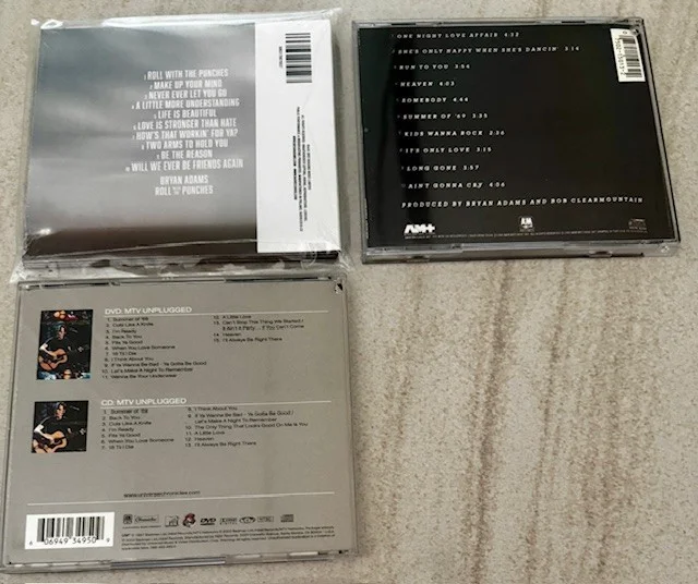 3 LOT CD Bryan Adams "Roll With the Punches" SIGNED Insert & CD Sealed, Reckless, image 3