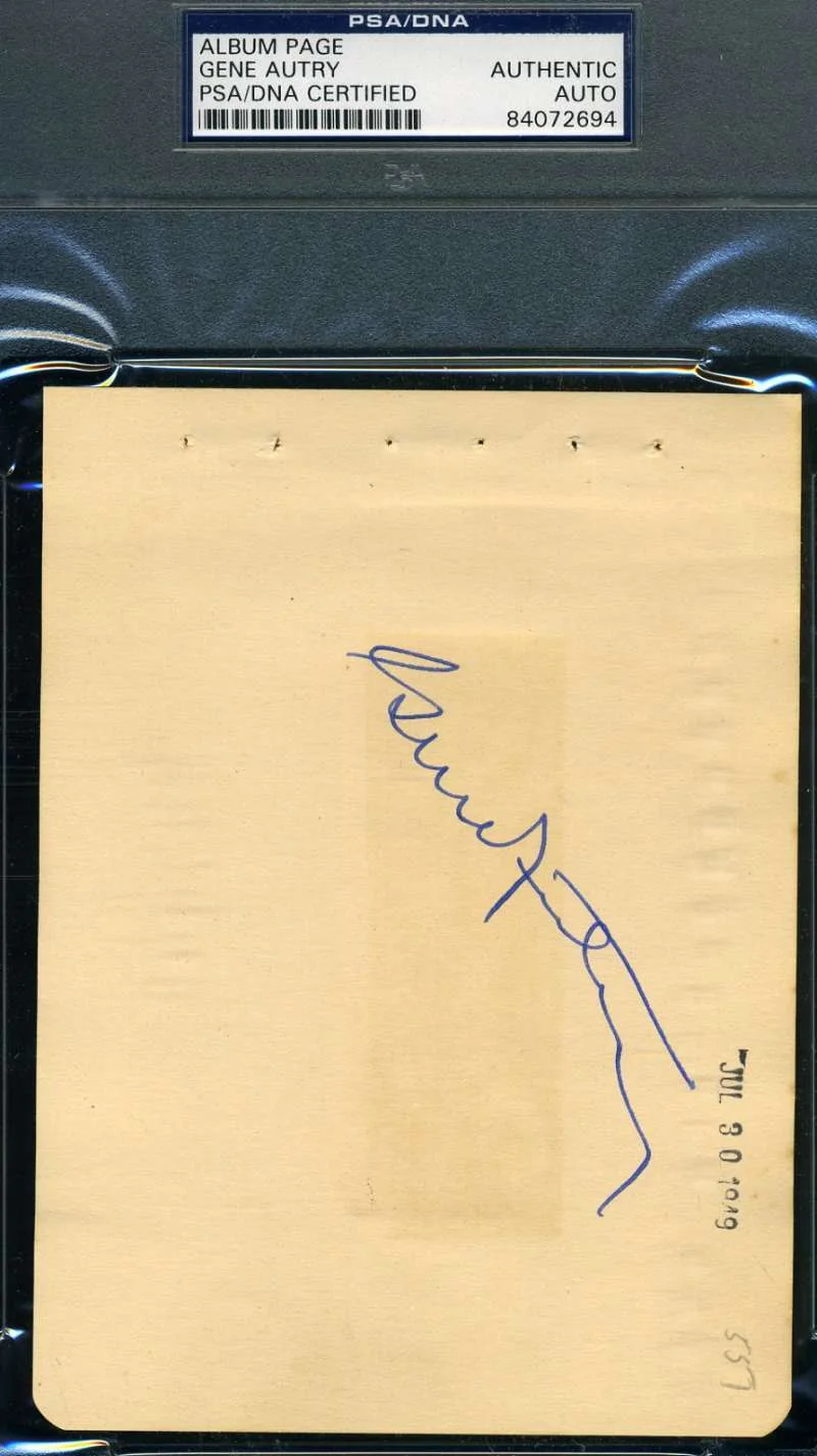 GENE AUTRY — Gene Autry Hand Signed Psa Dna Coa 1949 Album Page Autograph Authentic