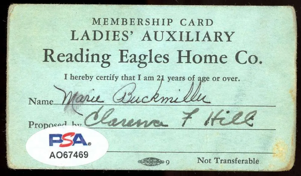 Jimmy Dorsey — Jimmy Dorsey PSA DNA Signed Membership Card Autograph, изображение 2