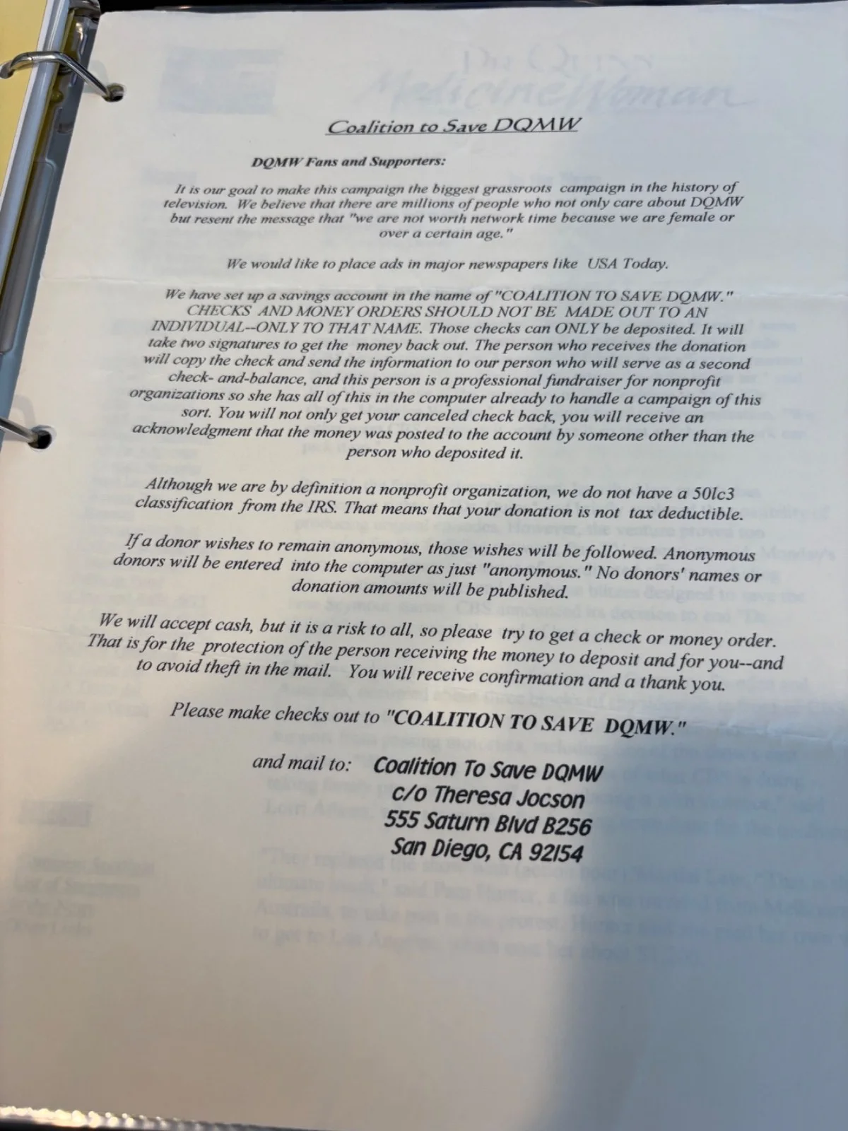 Cast signed script DR. QUINN - Jane Seymour - in binder with extras, image 5