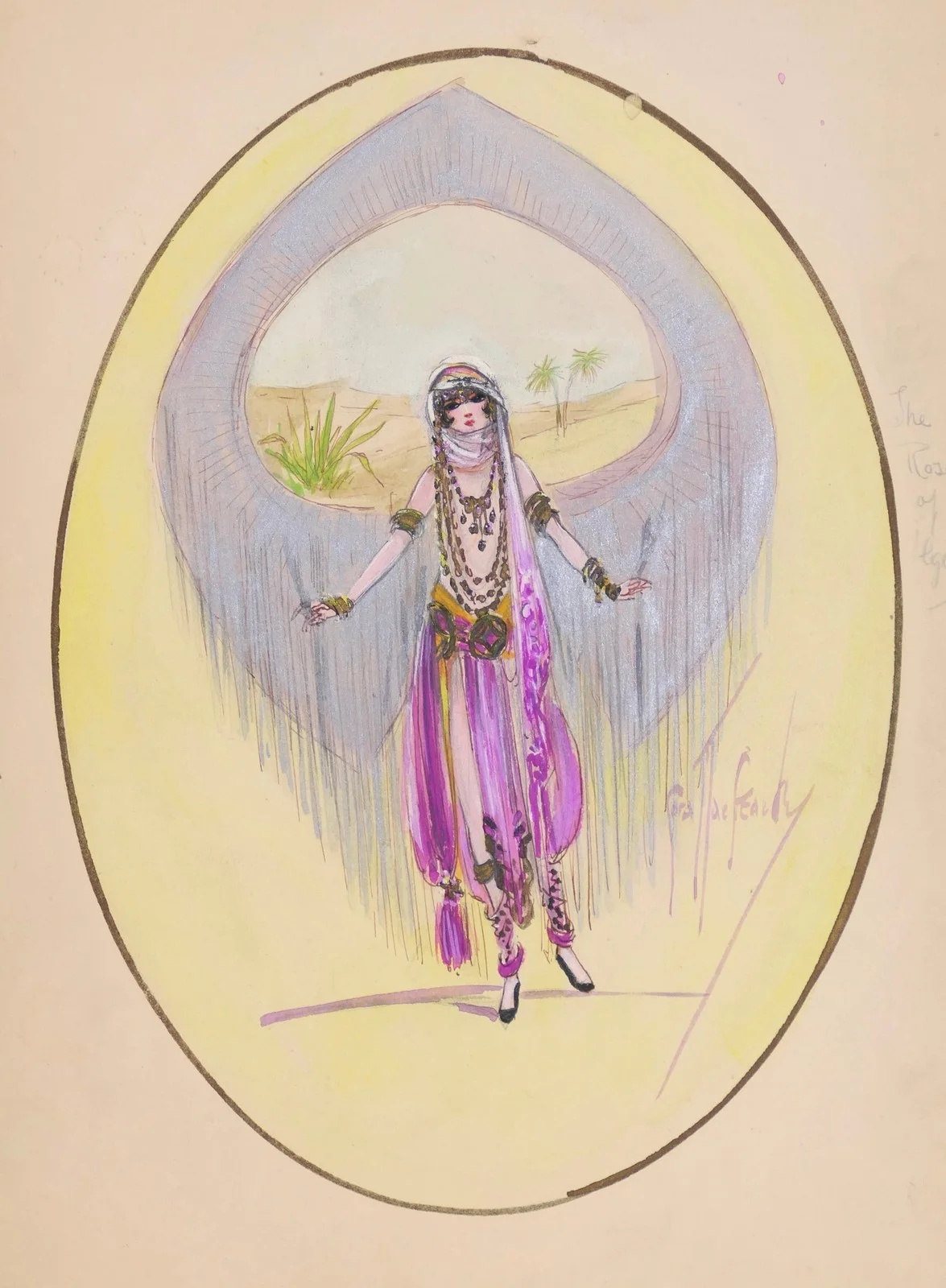 Cora MacGeachy Two Original Costume Designs "The Rose of Algeria" VICTOR HERBERT, изображение 3