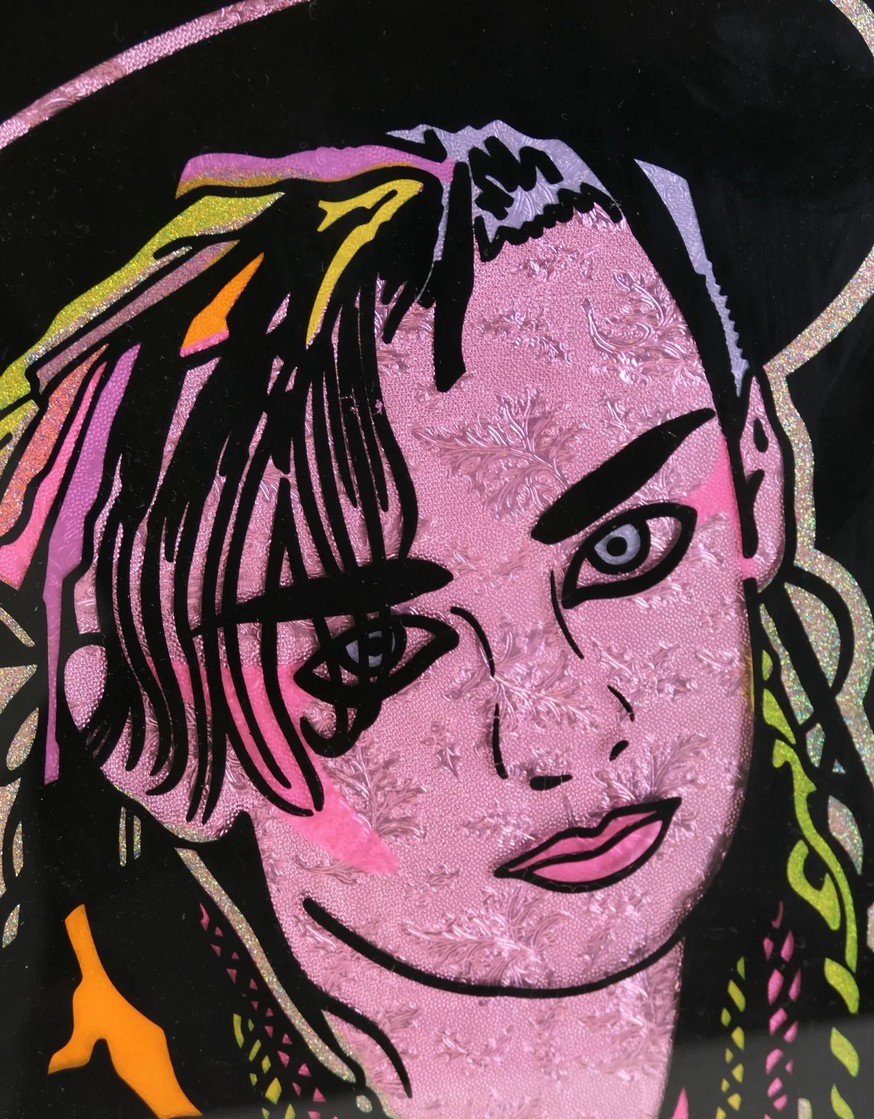 BOY GEORGE - Framed Art Glass Portrait, ca. 1980s, изображение 3