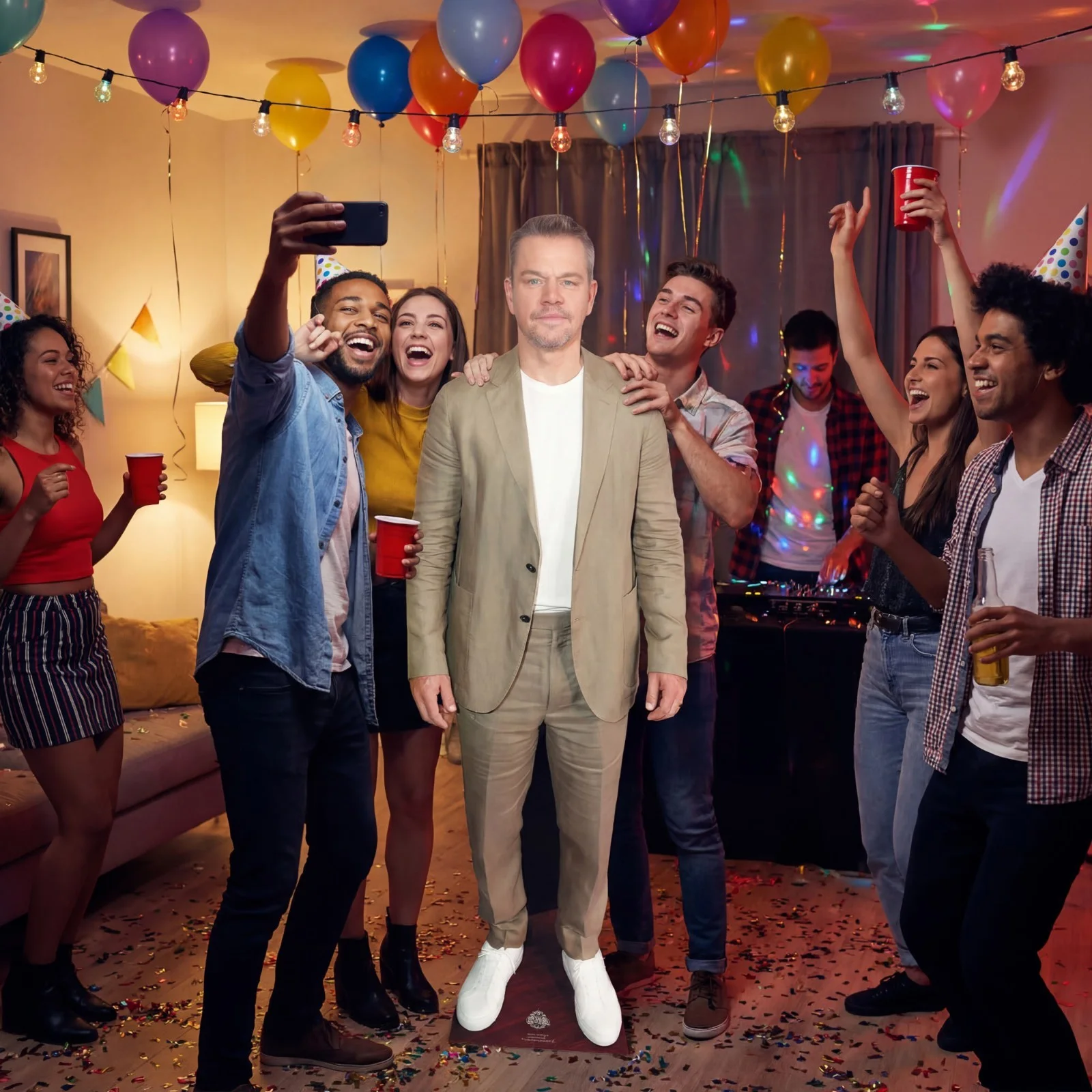 Matt Damon Lifesize Cardboard Cutout with Free Mini Celebrity Standee / Standup, image 2