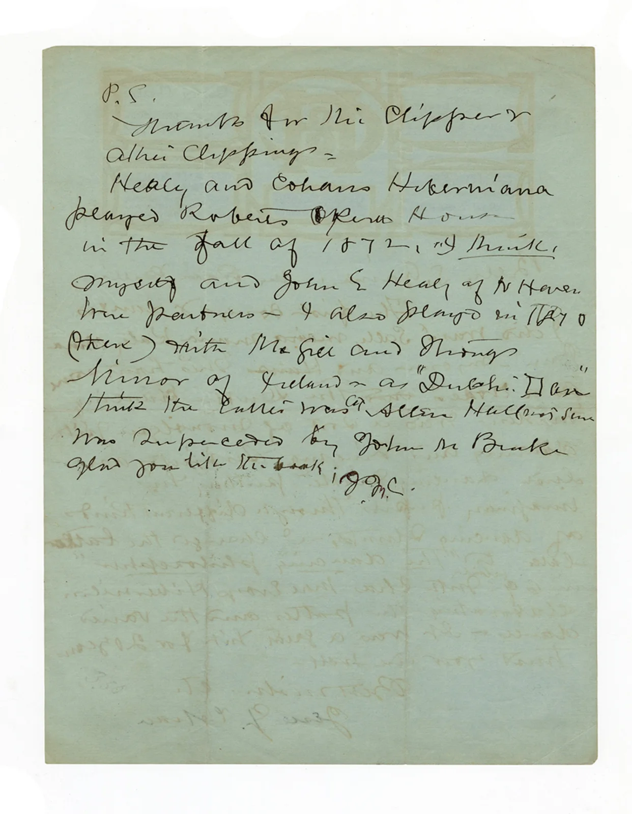 Jeremiah Cohan [COHAN, George. M. ]Autograph Letter Signed, image 2