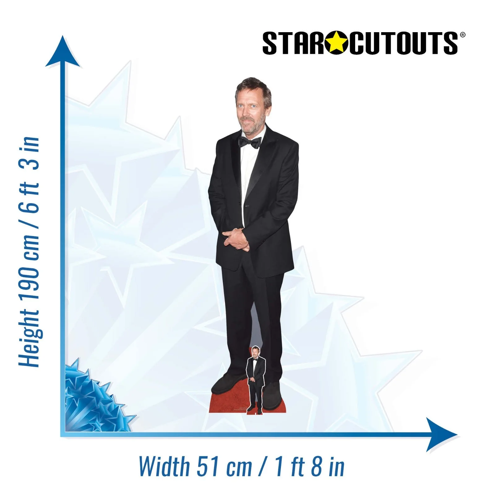Hugh Laurie Lifesize Cardboard Cutout with Free Mini Celebrity Standee / Standup, image 5