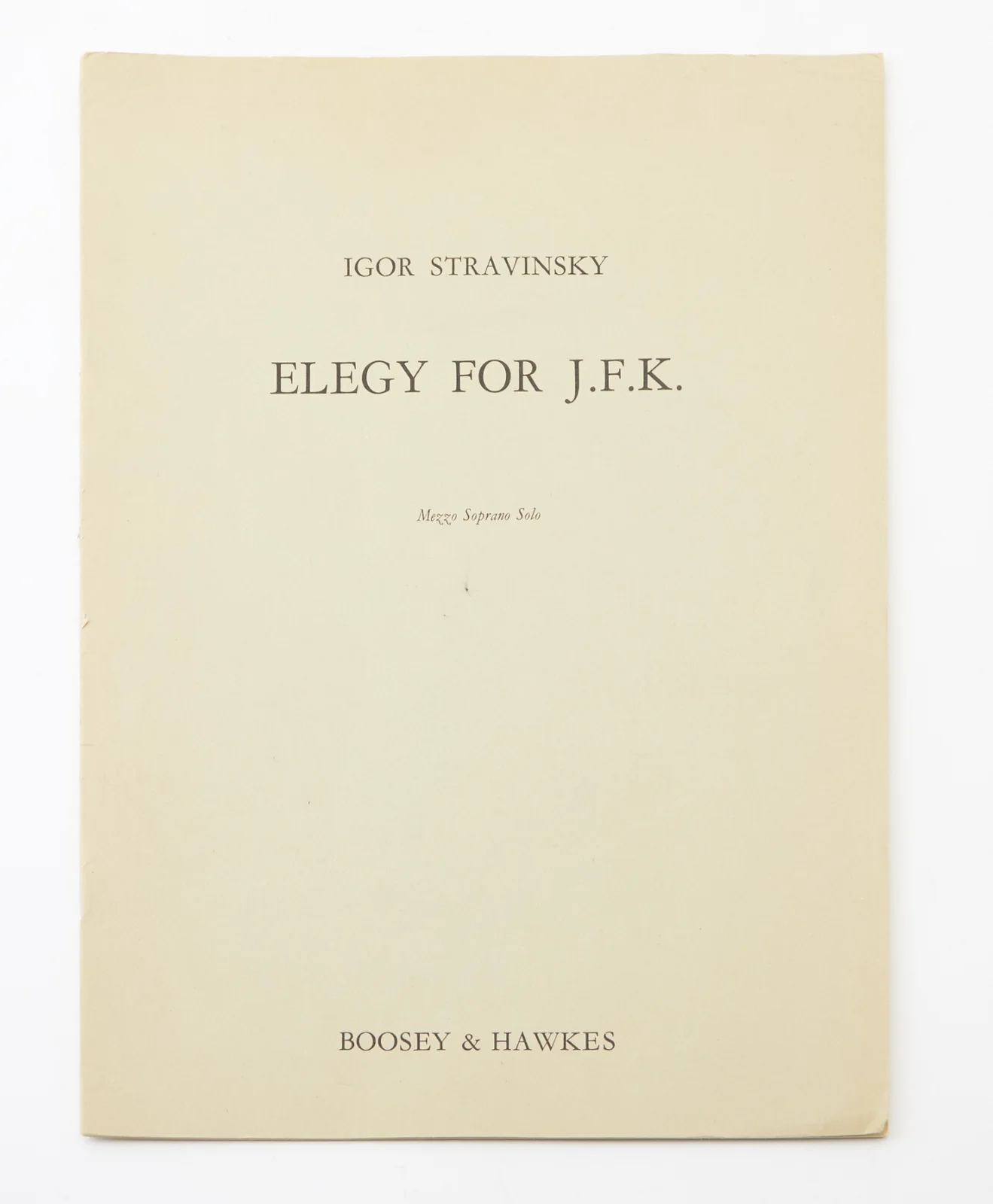 STRAVINSKY, Igor. (1882–1971): "Elegy for JFK" - Inscribed to Nicholas Nabokov, image 2