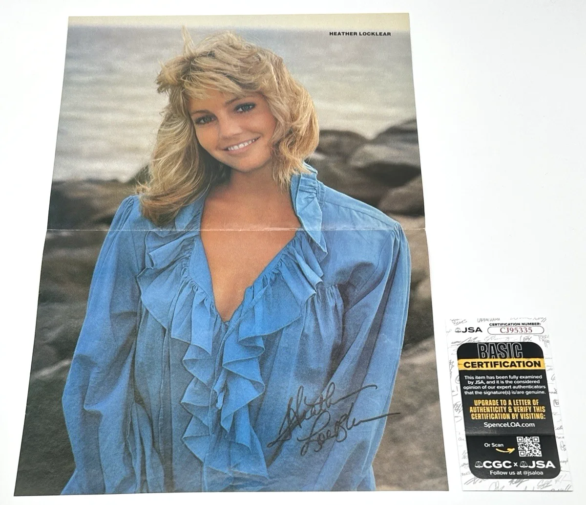 Heather Locklear — HEATHER LOCKLEAR 11x16 VTG SIGNED POSTER Autograph JSA COA MELROSE PLACE ACTRESS, image 2
