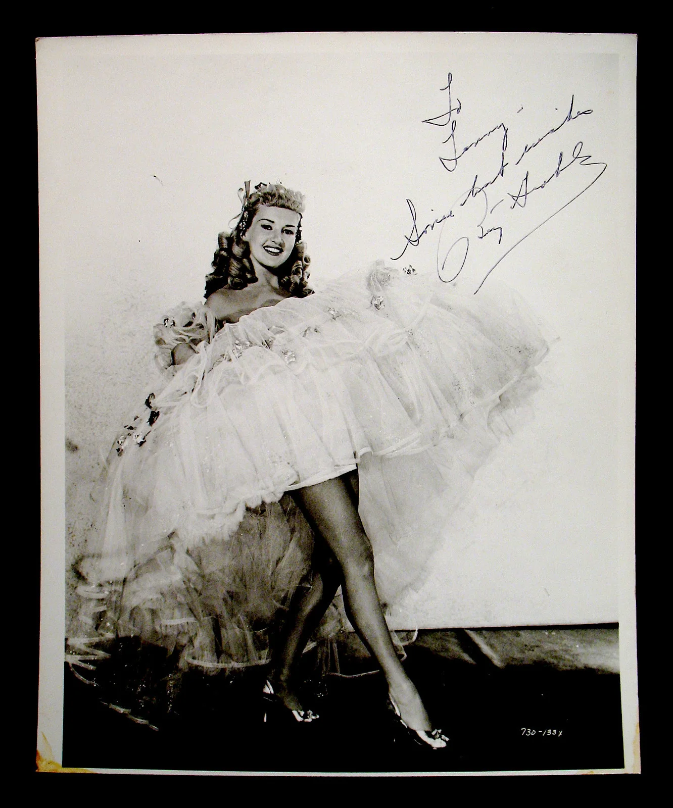 BETTY GRABLE — BETTY GRABLE-Mega Rare 11x13 Autographed & Inscribed Photograph-Sexy Pinup-Diva