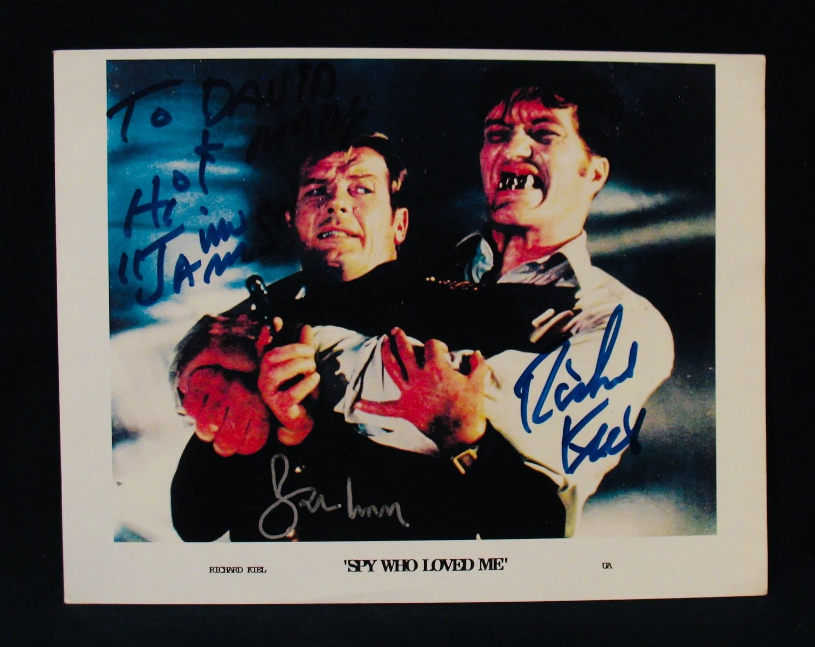 Richard Kiel — RICHARD KIEL & ROGER MOORE-SPY WHO LOVED ME Autographed Photograph-JAMES BOND