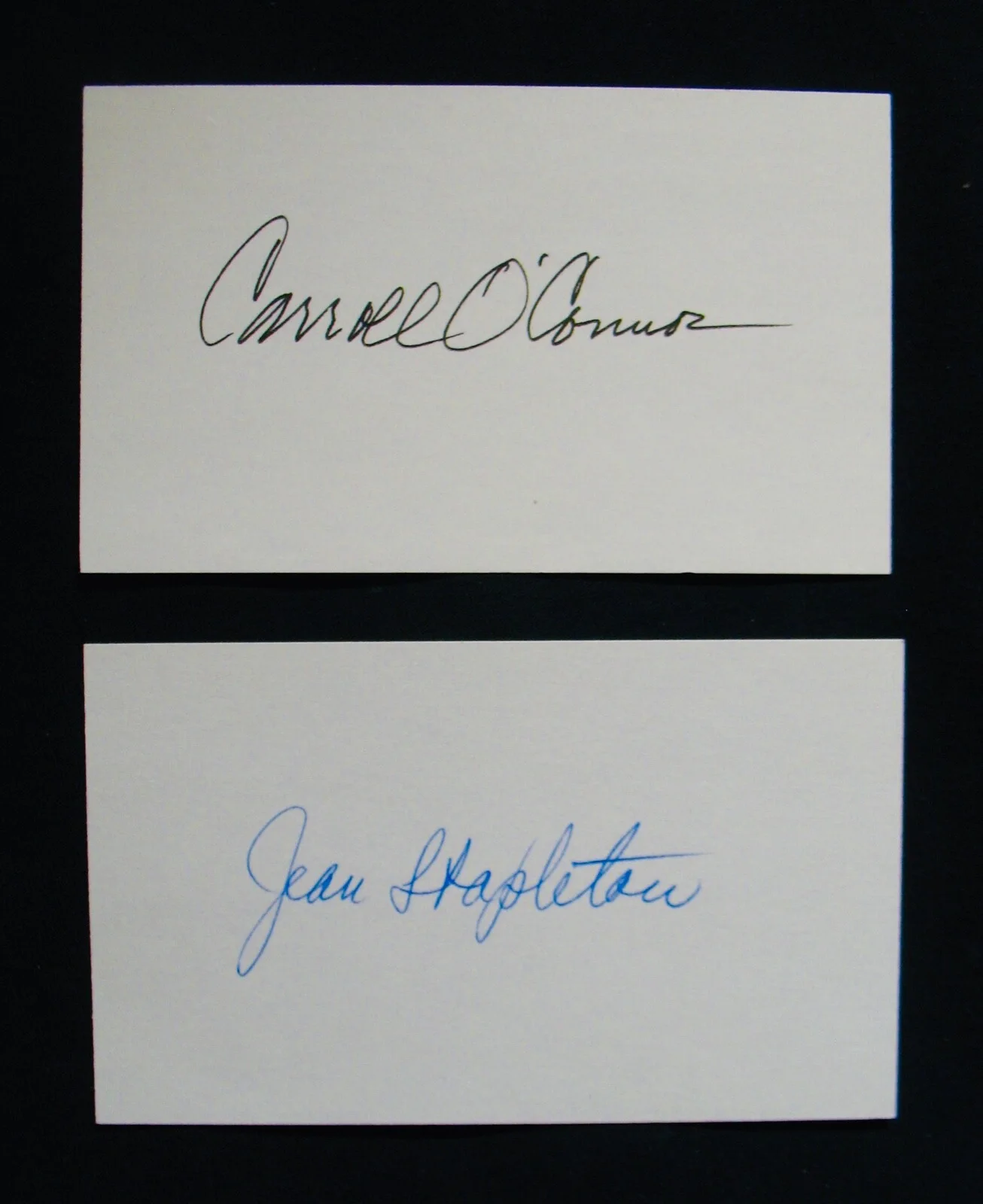 ALL IN THE FAMILY~Signed Cards & Photo Display~Carroll O'Connor & Jean Stapleton, изображение 2
