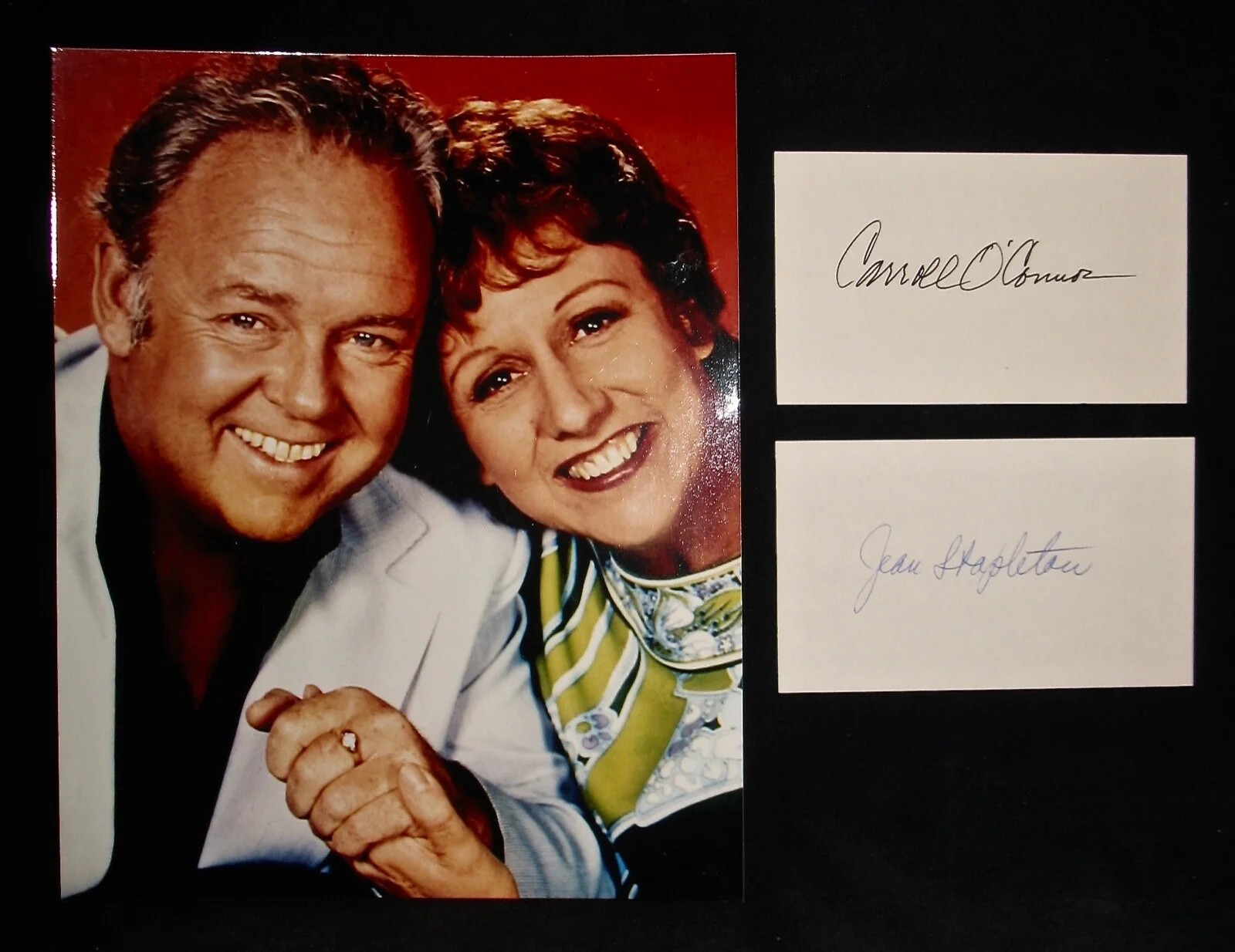 ALL IN THE FAMILY~Signed Cards & Photo Display~Carroll O'Connor & Jean Stapleton, изображение 4