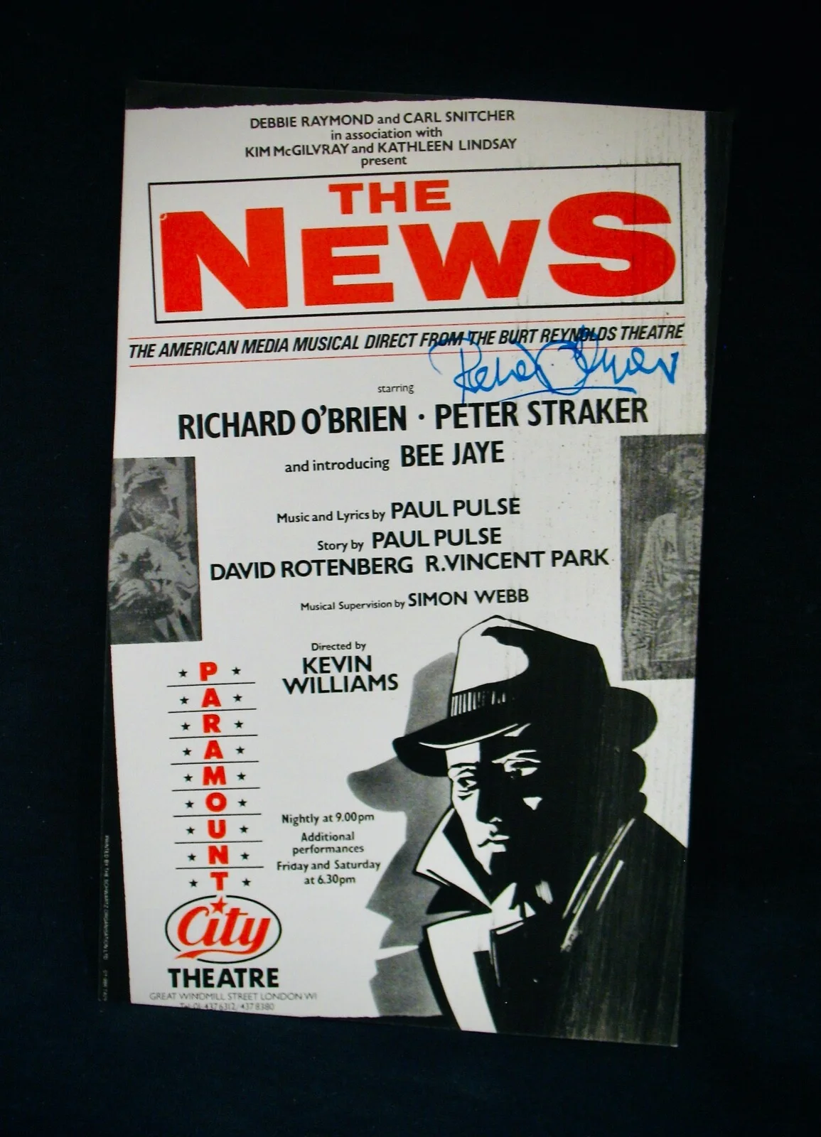 Richard O'Brien — RICHARD O'BRIEN~Rare Autographed THE NEWS Handbill~The Rocky Horror Picture Show