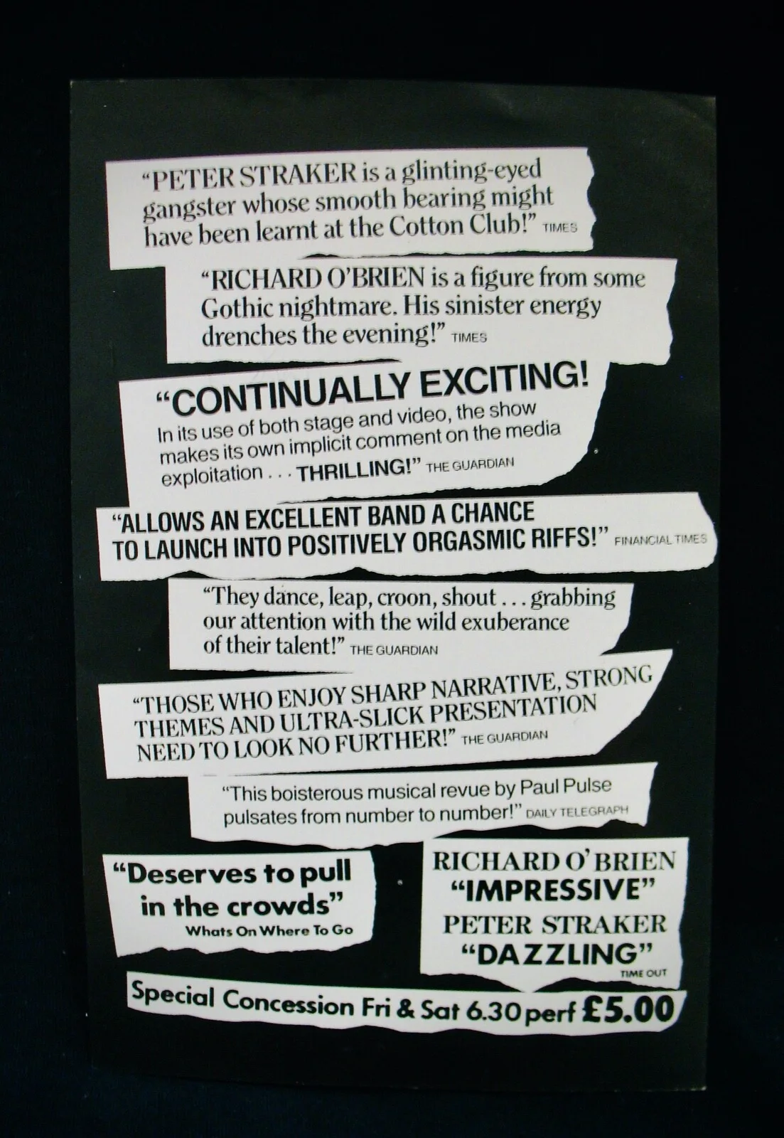 Richard O'Brien — RICHARD O'BRIEN~Rare Autographed THE NEWS Handbill~The Rocky Horror Picture Show, изображение 3