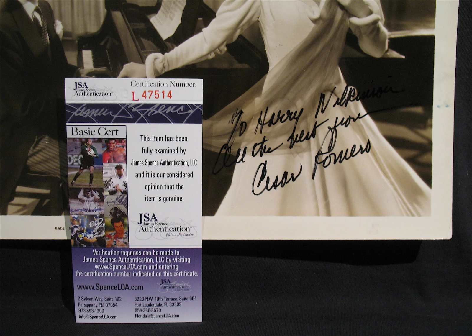 CESAR ROMERO — CESAR ROMERO-Rare Autographed Vintage 8 x 10 Promotional Phototograph-JSA COA, изображение 2