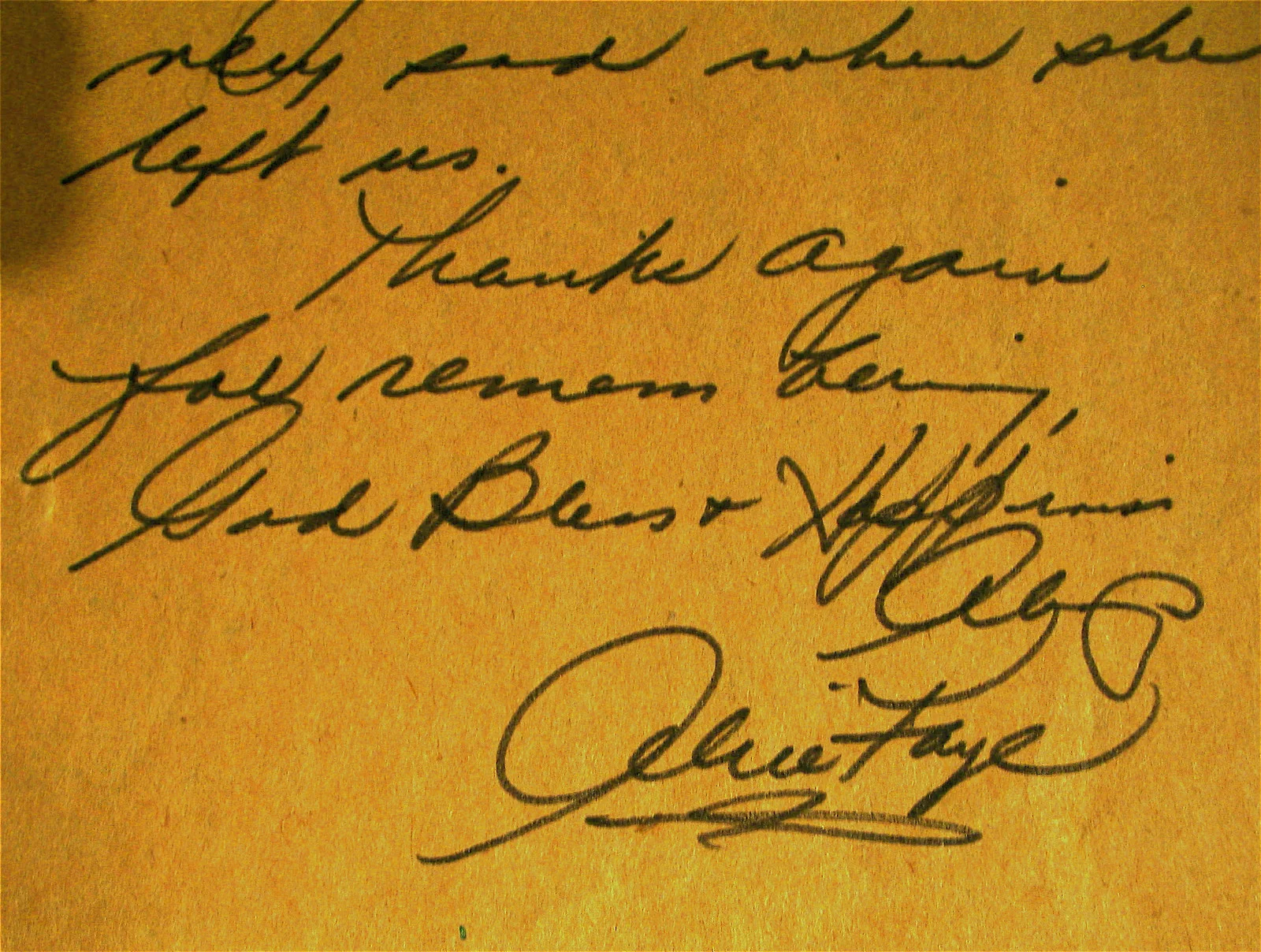 BETTY GRABLE DEATH-Rare Hand Written Letter By ALICE FAYE Regarding Betty Grable, изображение 2