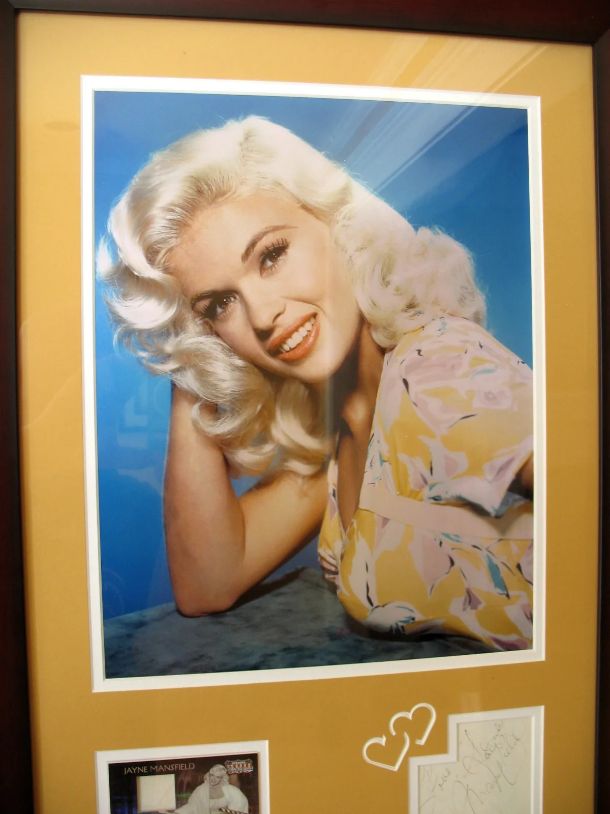 Jayne Mansfield — JAYNE MANSFIELD-Very Rare Autographed Framed Photo Display-Actress-Pinup-COA, image 4