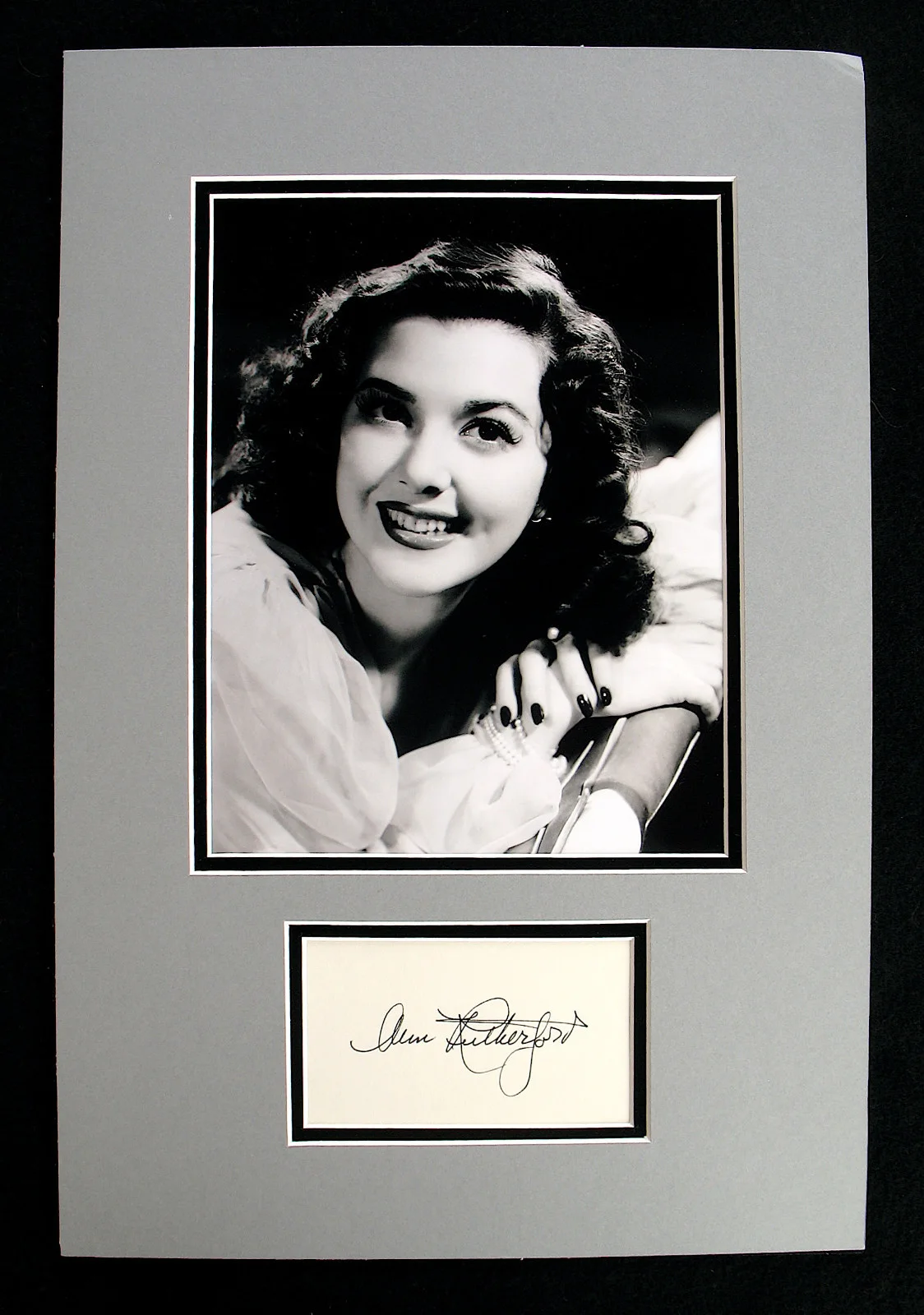 Ann Rutherford — ANN RUTHERFORD-Rare Matted Autographed Photo Display-GONE WITH THE WIND-COA