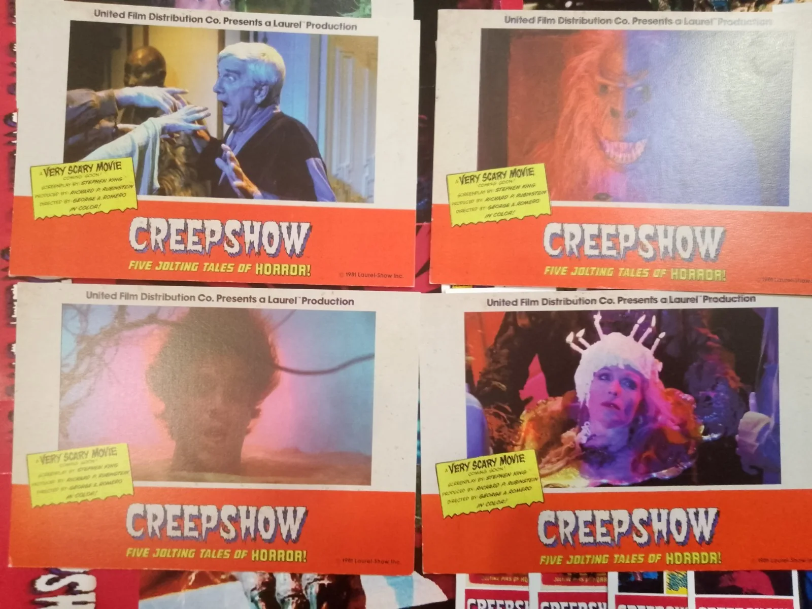 Creepshow 1982.6 Lobby Cards/12 Lobbymarkers/40 Mini Art Cards & box/ 1 bookmark, изображение 3
