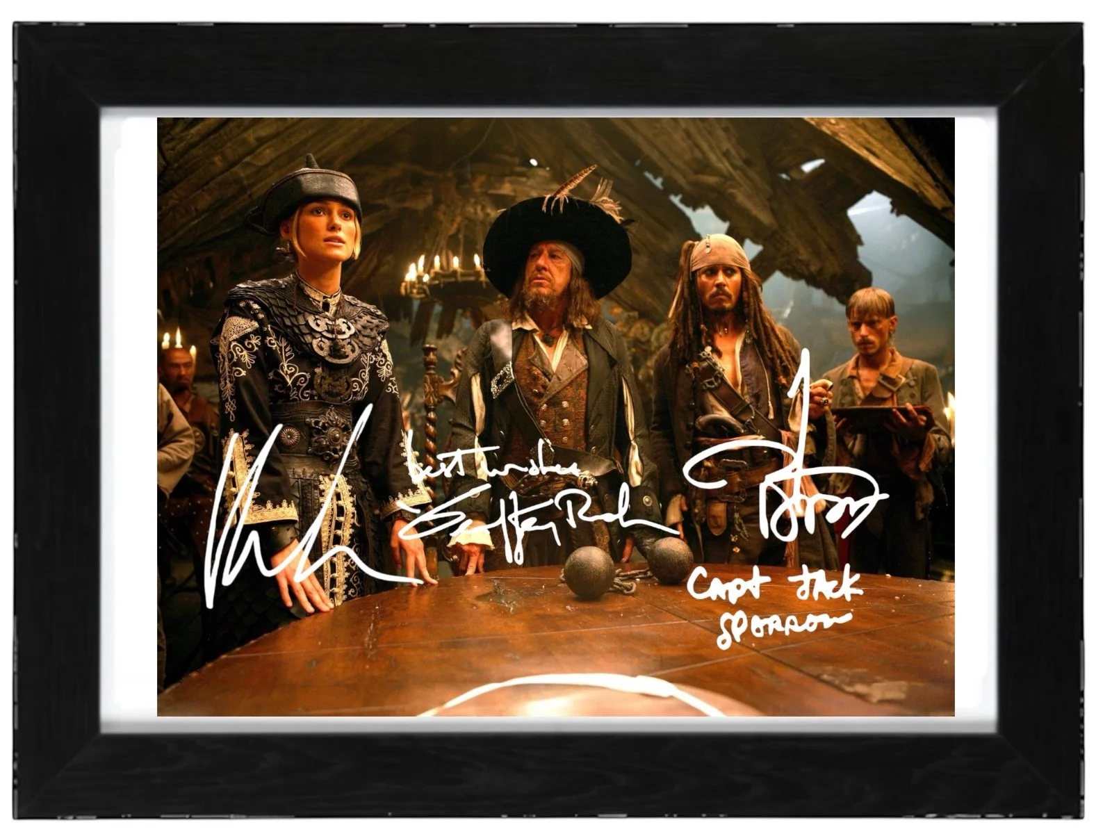 Depp, Knightley, Rush Signed Autograph PHOTO Pre Print 6x4/A4/ Framed, image 3