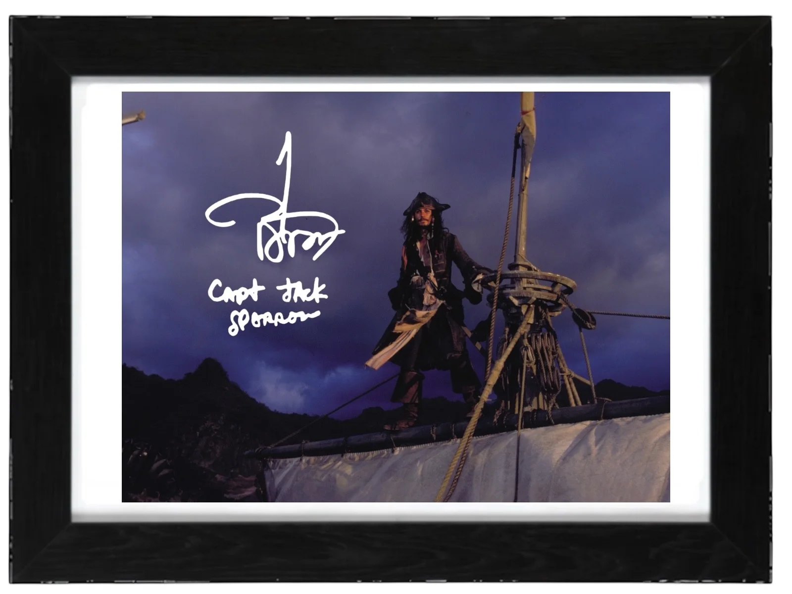 Johnny Depp Signed Autograph PHOTO Pre Print 6x4/A4/ Framed Pirates Caribbean, image 3