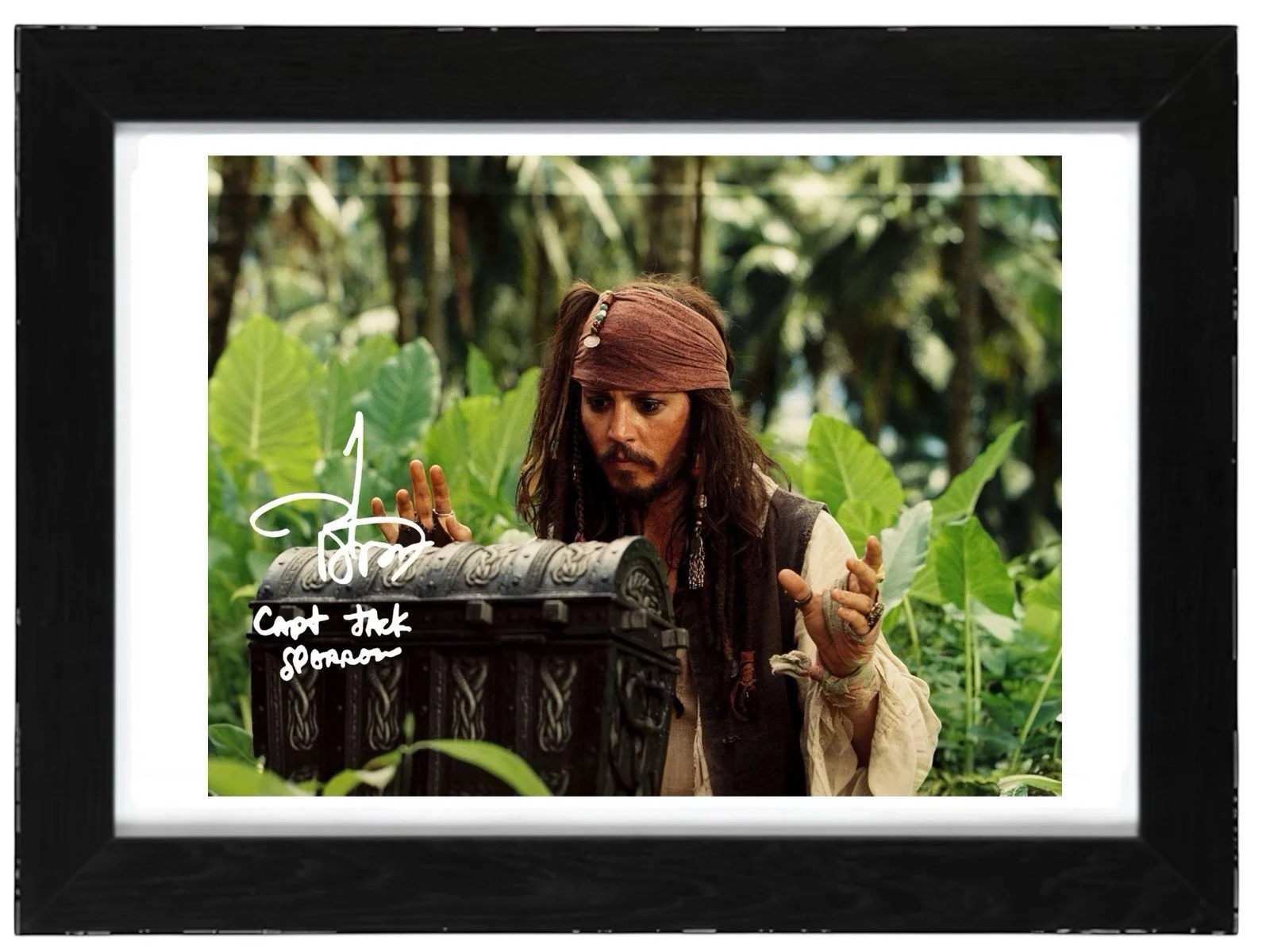 Johnny Depp Signed Autograph PHOTO Pre Print 6x4/A4/ Framed Pirates Caribbean, image 2