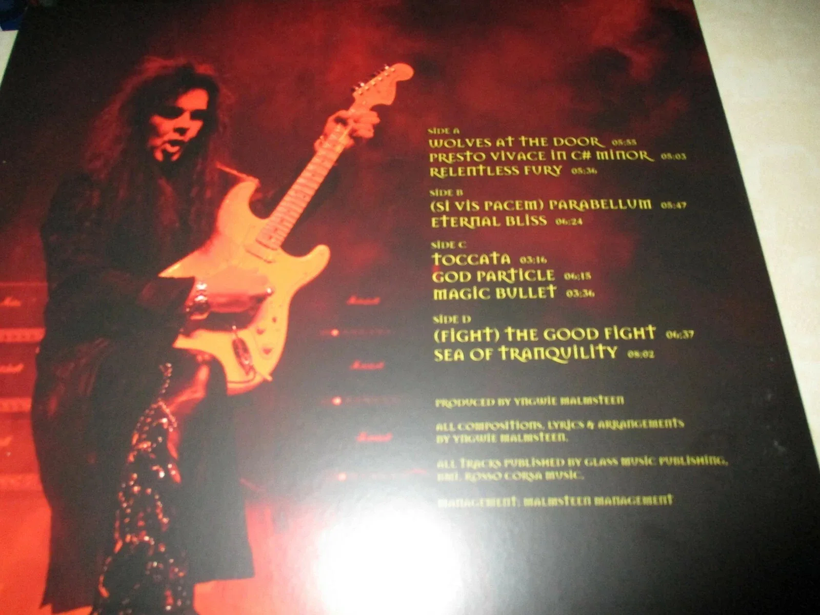 YNGWIE MALMSTEEN AUTHENTIC SIGNED/AUTOGRAPHED PARABELLVM VINYL RECORD--JSA CERT, image 4