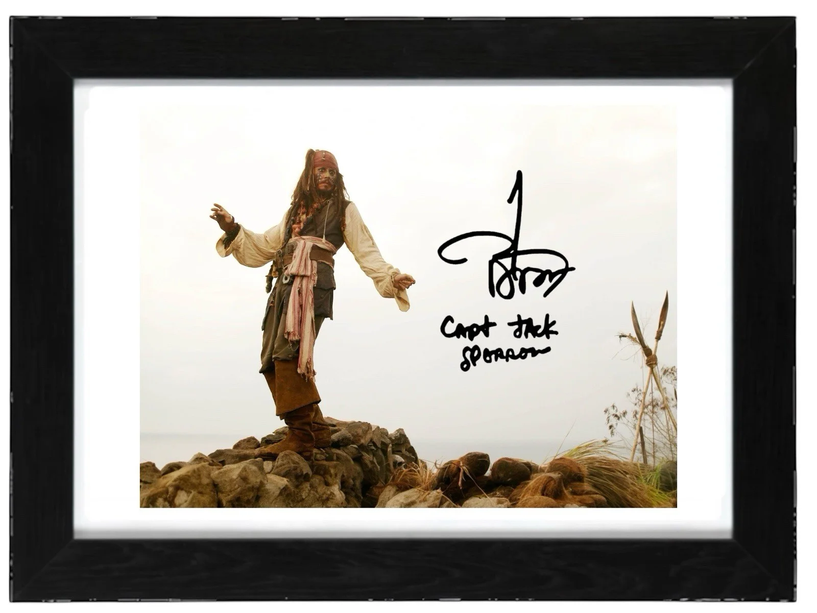 Johnny Depp Signed Autograph PHOTO Pre Print 6x4/A4/ Framed Pirates Caribbean, изображение 2
