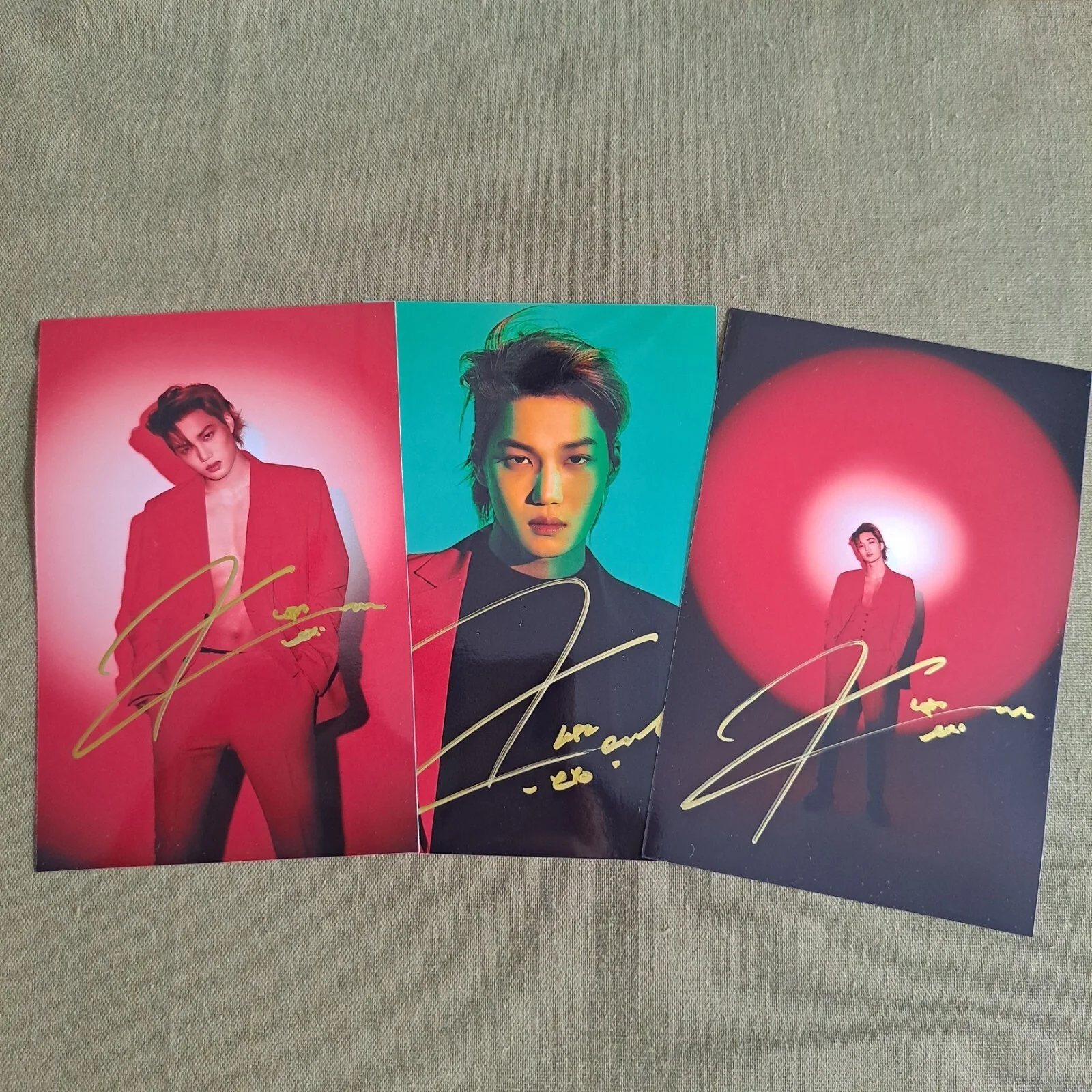 EXO KAI Kim Jong In Autographed Signed Photo Autographs LOVE SHOT 4*6 KPOP, изображение 2