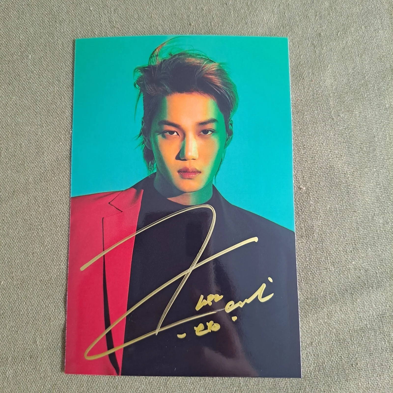 EXO KAI Kim Jong In Autographed Signed Photo Autographs LOVE SHOT 4*6 KPOP, изображение 4