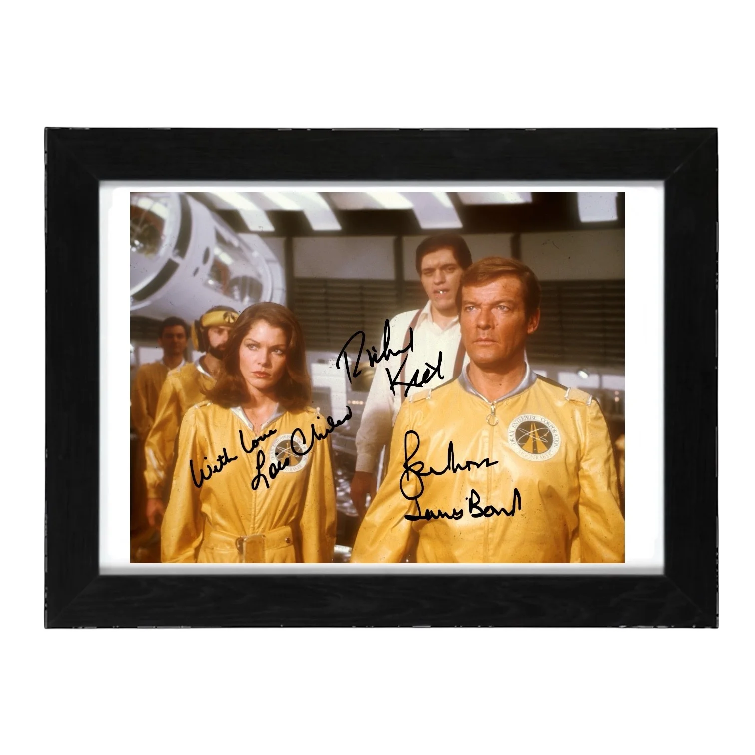 Roger Moore, Kiel, Lois Chiles Signed Autograph PHOTO Pre Print 6x4/A4/ Framed, изображение 3