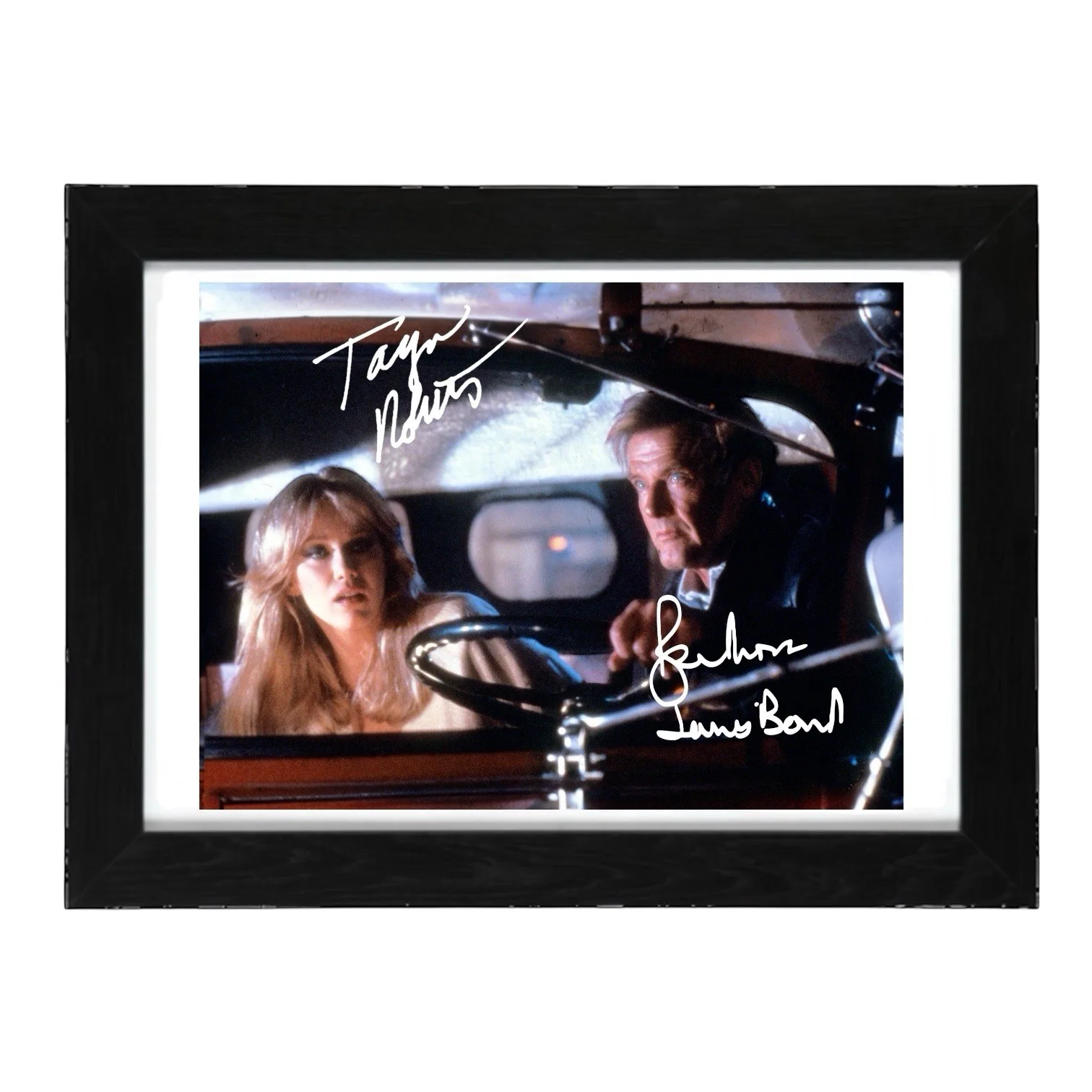 Roger Moore, Tanya Roberts Signed Autograph PHOTO Pre Print 6x4/A4/ Framed, изображение 2