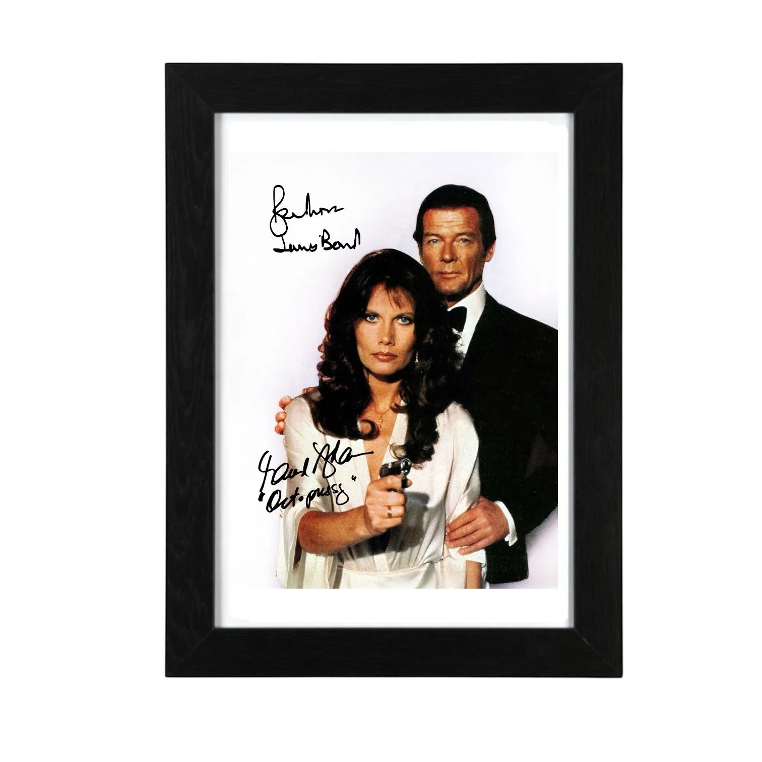 Roger Moore, Maud Adams Signed Autograph PHOTO Pre Print 6x4/A4/ Framed, изображение 3