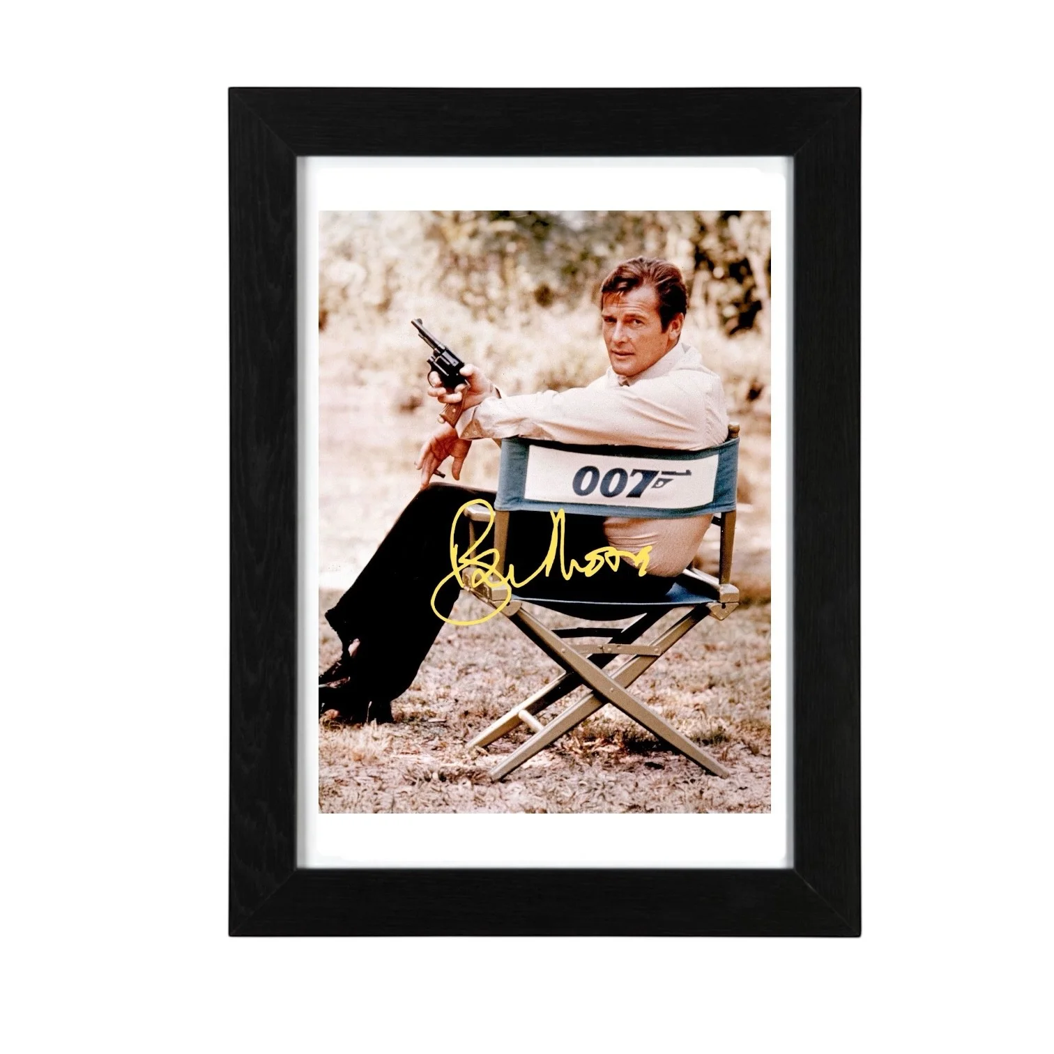 Roger Moore Signed Autograph PHOTO Pre Print 6x4/A4/ Framed James Bond 007, изображение 3